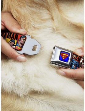 DC Comics Justice League Superman Action Blocks Seatbelt Buckle Dog Collar, , hi-res