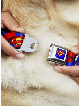 DC Comics Justice League Superman Shield Cape Seatbelt Buckle Dog Collar, , hi-res