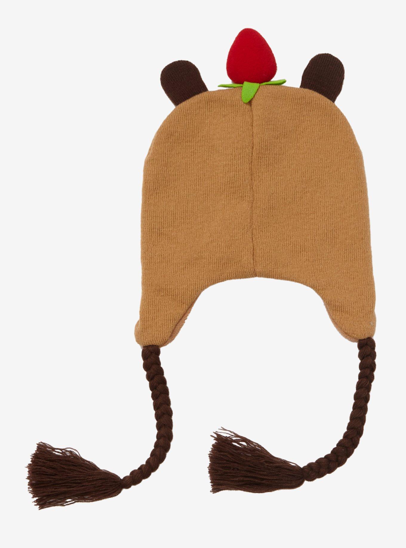 Capybara Strawberry Tassel Beanie, , alternate