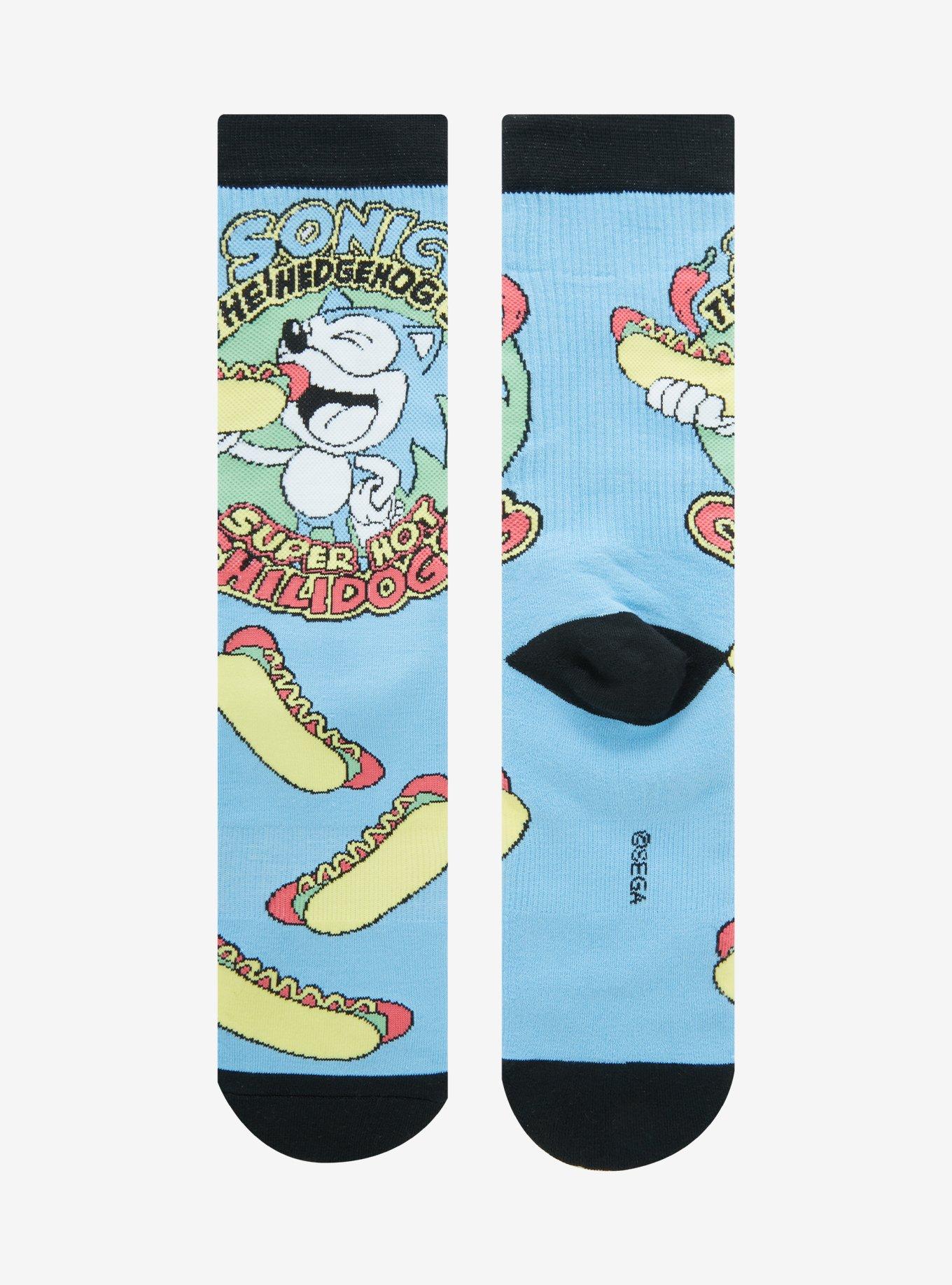 Sonic the Hedgehog Chilidogs Allover Print Crew Socks - BoxLunch Exclusive, , alternate