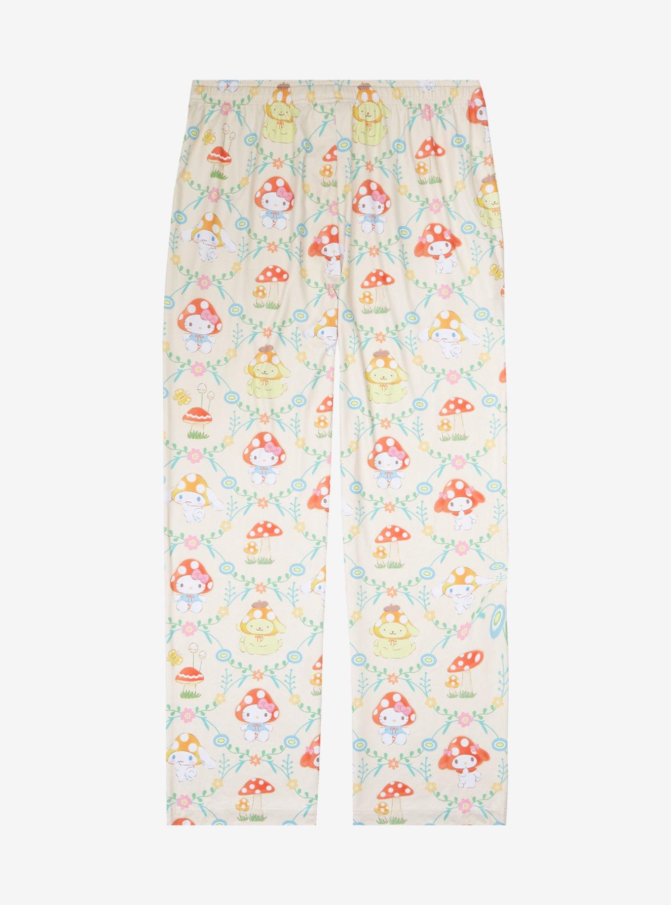 Sanrio Hello Kitty and Friends Mushroom Allover Print Sleep Pants - BoxLunch Exclusive, OATMEAL, alternate