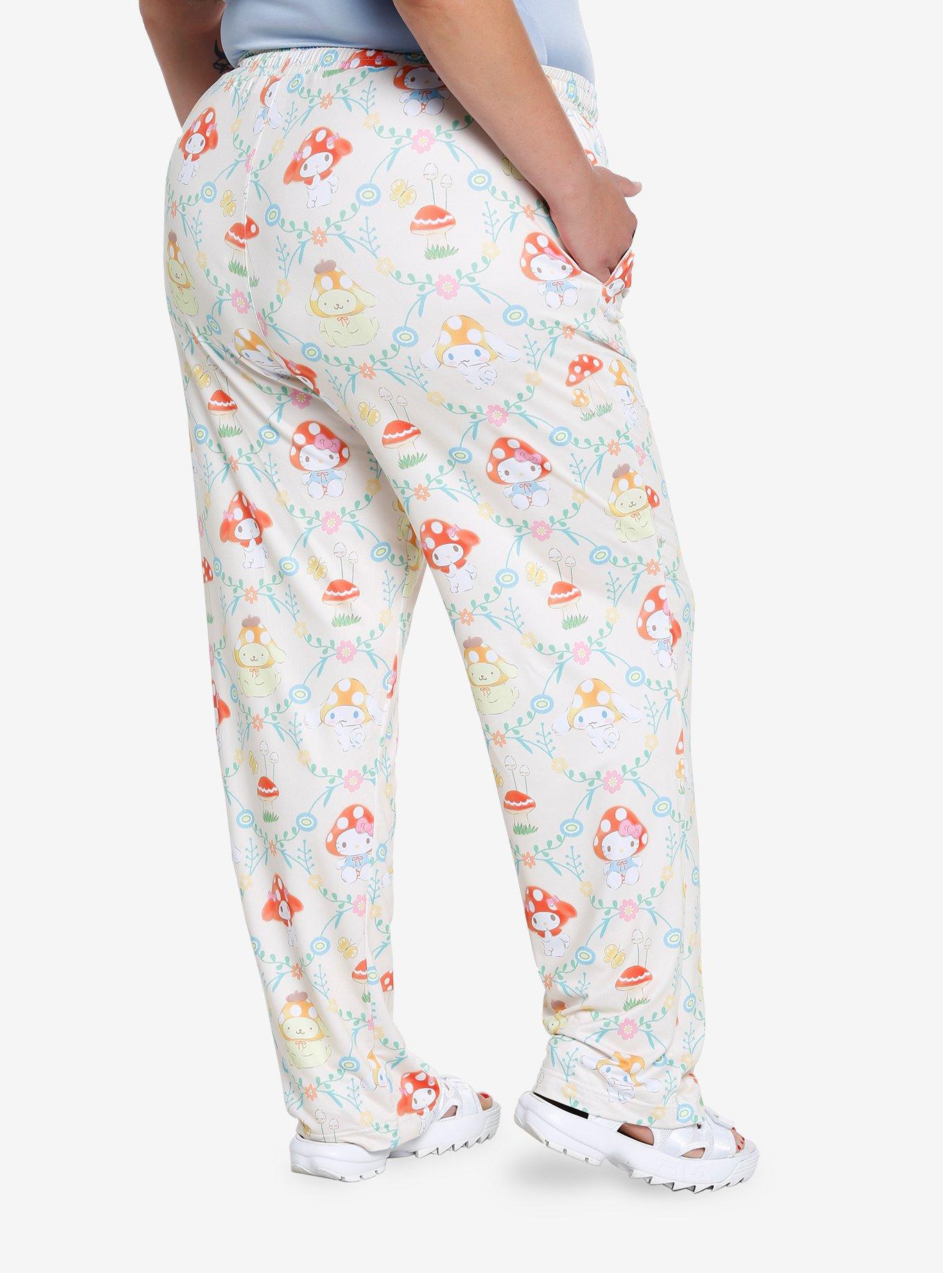 Sanrio Hello Kitty and Friends Mushroom Allover Print Plus Size Sleep Pants - BoxLunch Exclusive, OATMEAL, alternate
