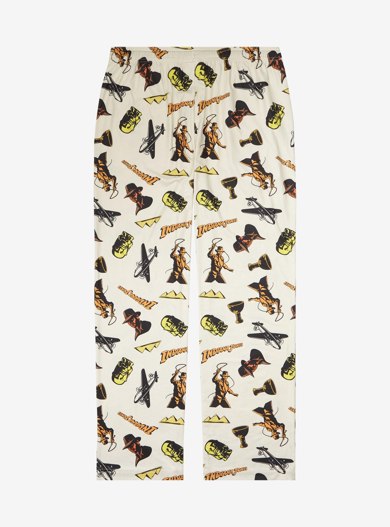 Indiana Jones Icons Allover Print Sleep Pants - Boxlunch Exclusive, BEIGE, alternate