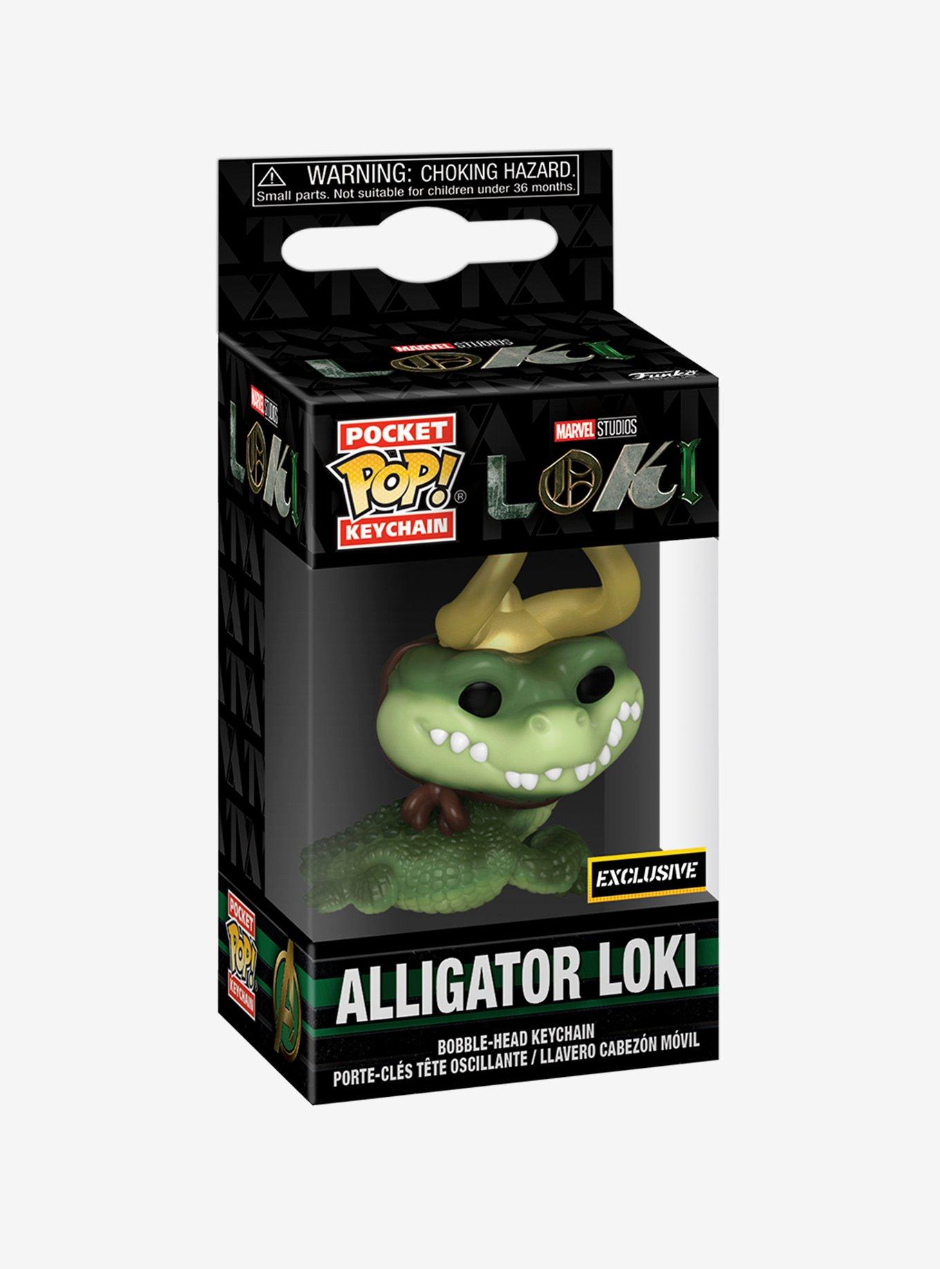 Funko Marvel Loki Pocket Pop Alligator Loki Vinyl Bobble-Head Key Chain Hot Topic Exclusive, , alternate