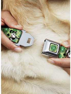 Disney Mickey Mouse St Patricks Day Lucky Me Seatbelt Buckle Dog Collar, , hi-res
