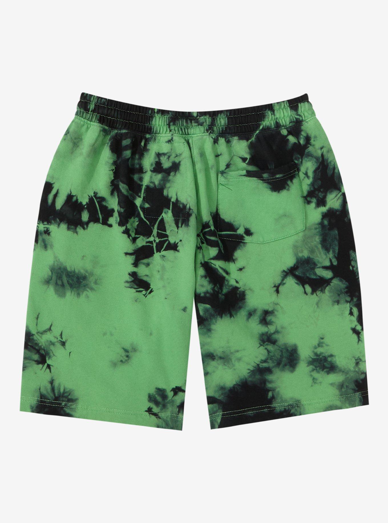 Alien Tie-Dye Lounge Shorts, GREEN, alternate