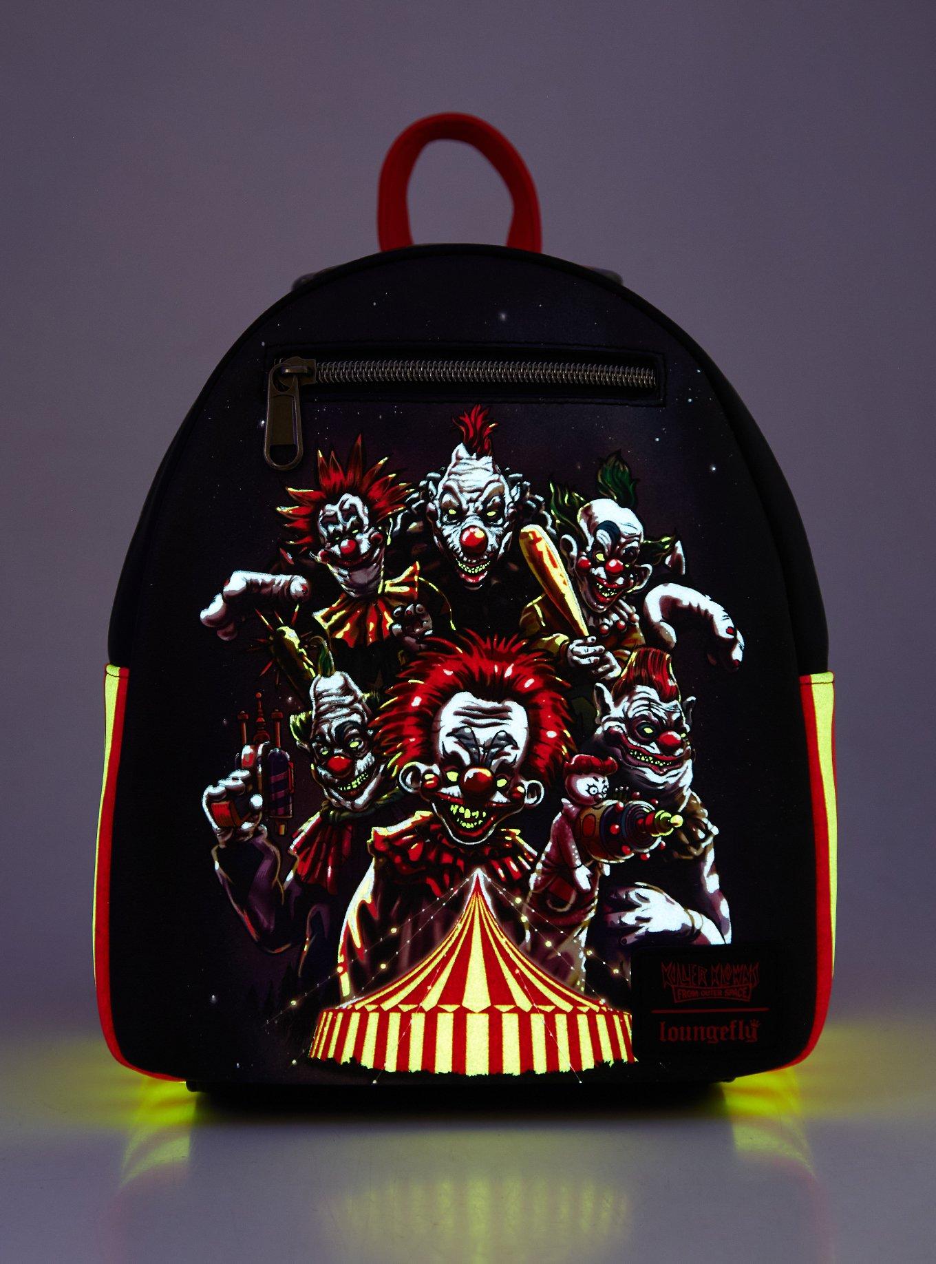 Loungefly Killer Klowns From Outer Space Circus Glow-In-The-Dark Mini Backpack, , alternate