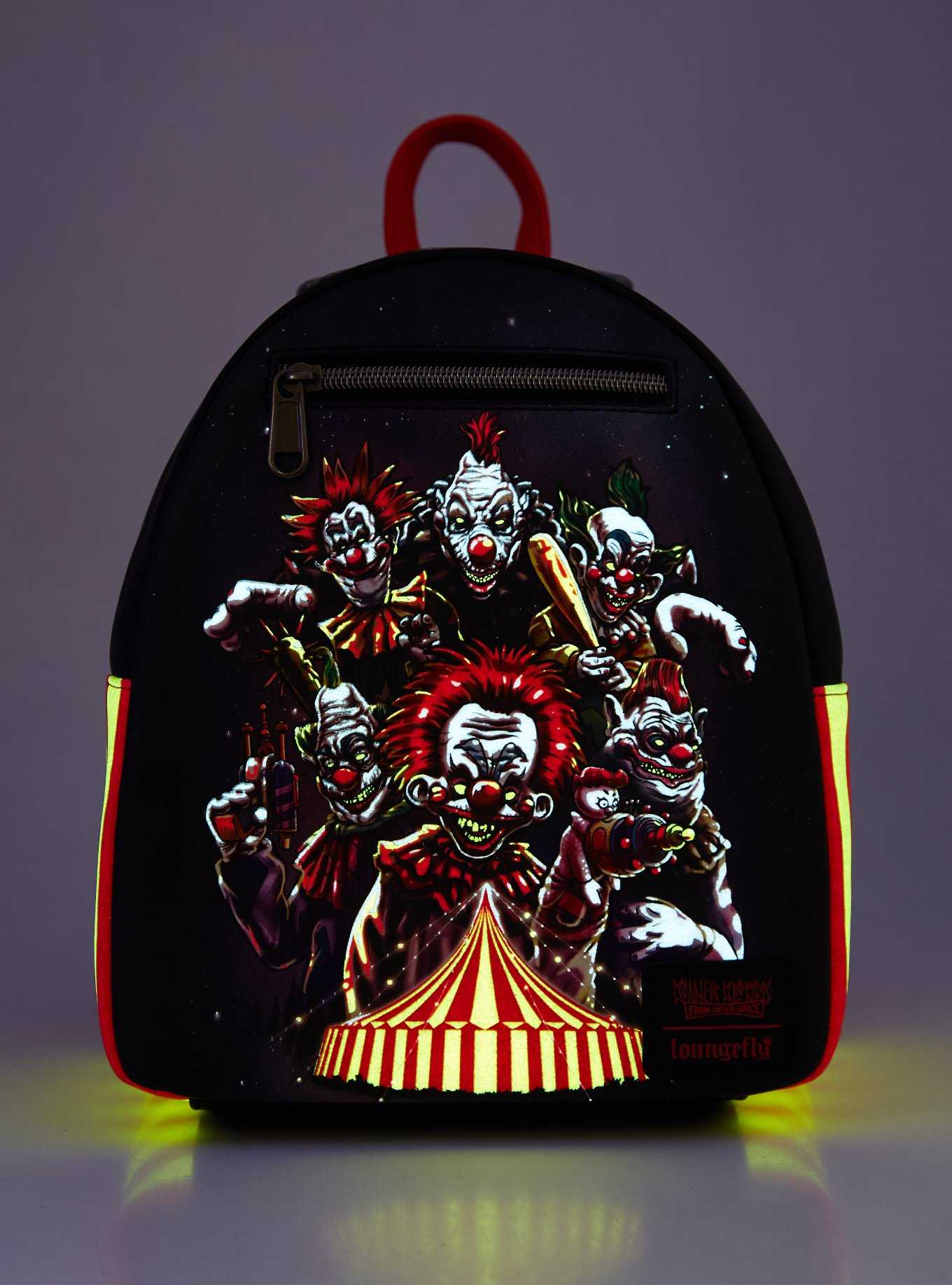 Loungefly Killer Klowns From Outer Space Circus Glow-In-The-Dark Mini Backpack, , hi-res