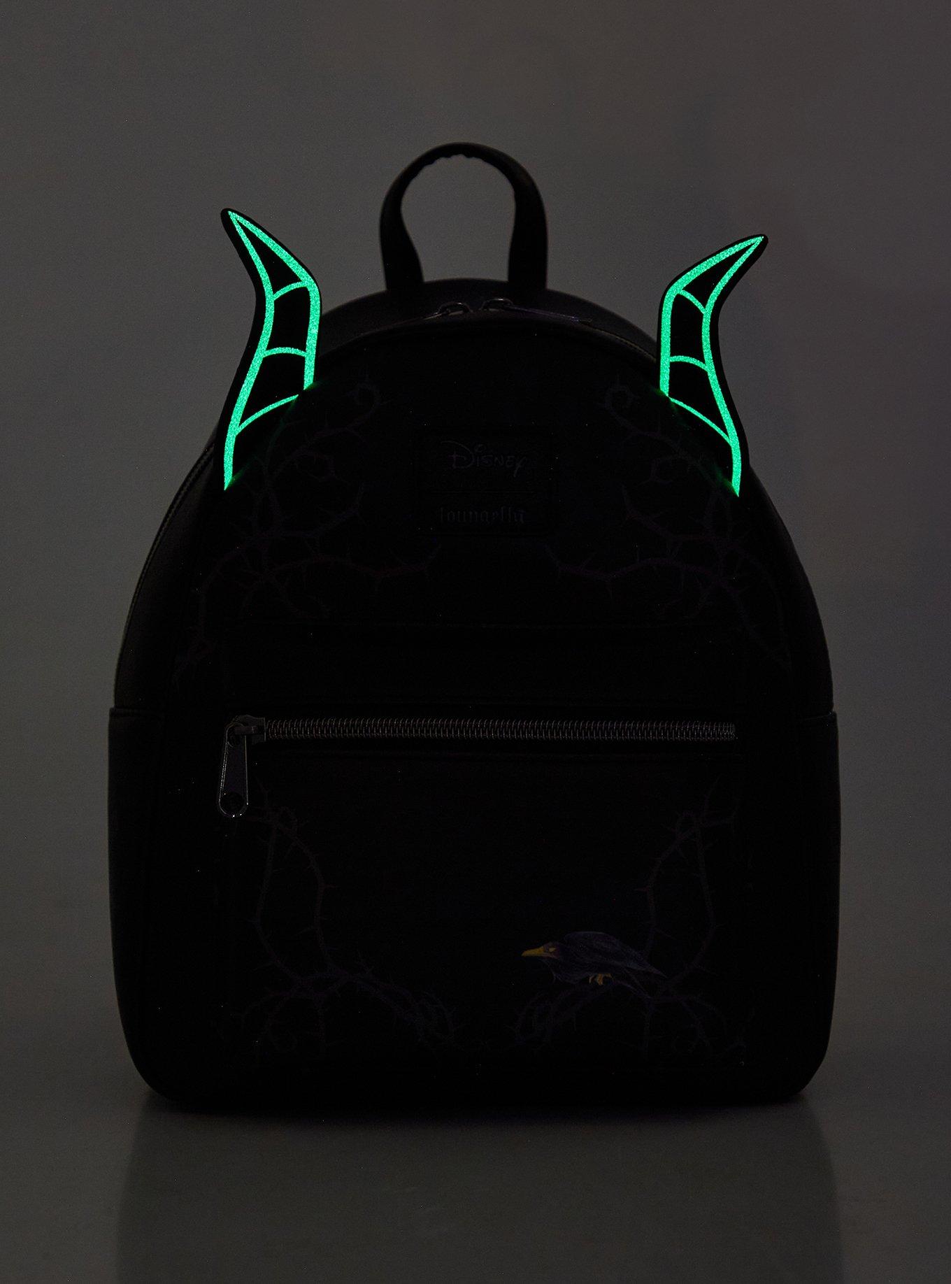 Loungefly, Bags, Firm Nwt Disney Loungefly Gitd Maleficent Dragon Flames  Mini Backpack