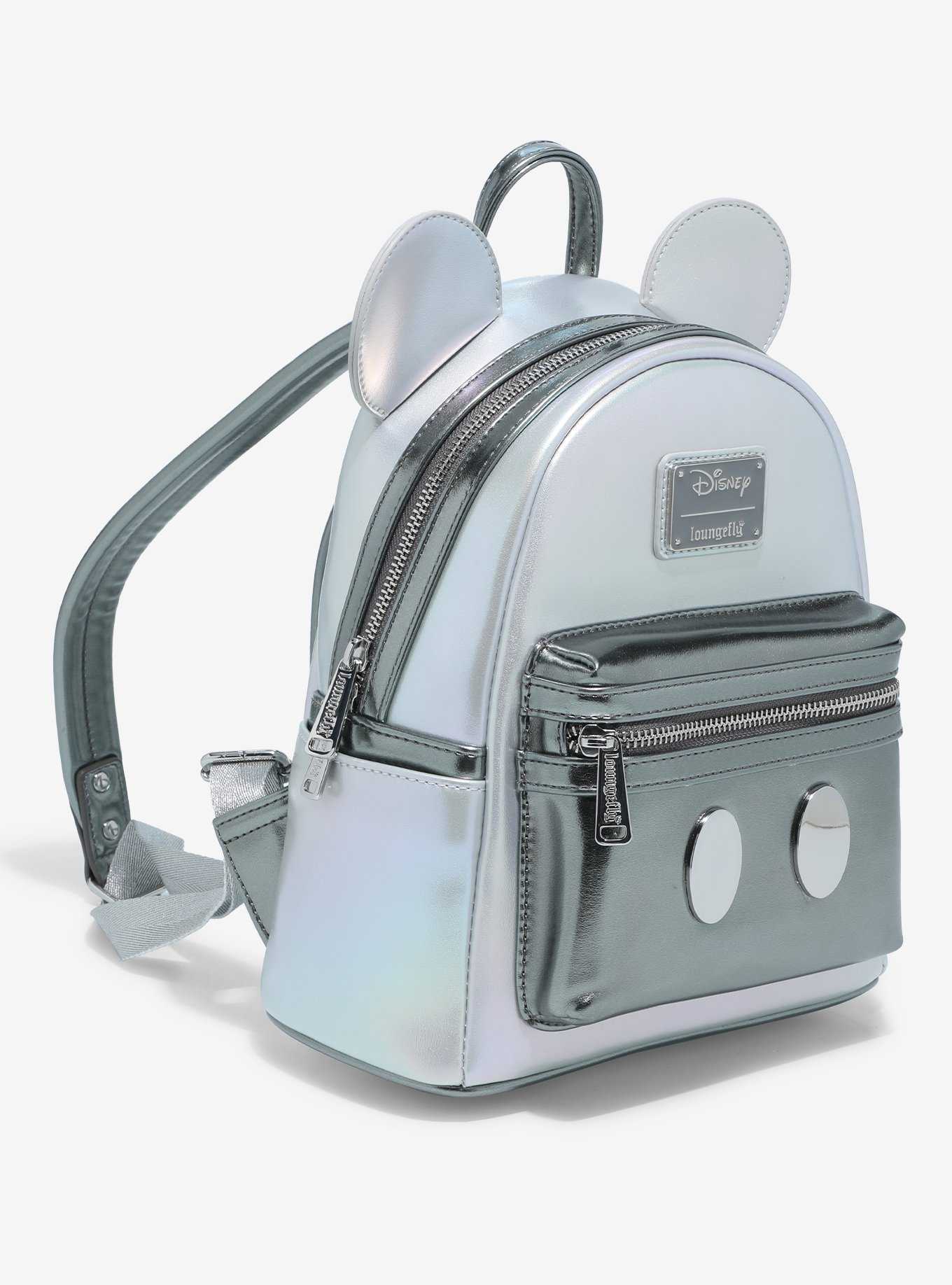 Loungefly Disney100 Mickey Mouse Platinum Mini Backpack, , hi-res