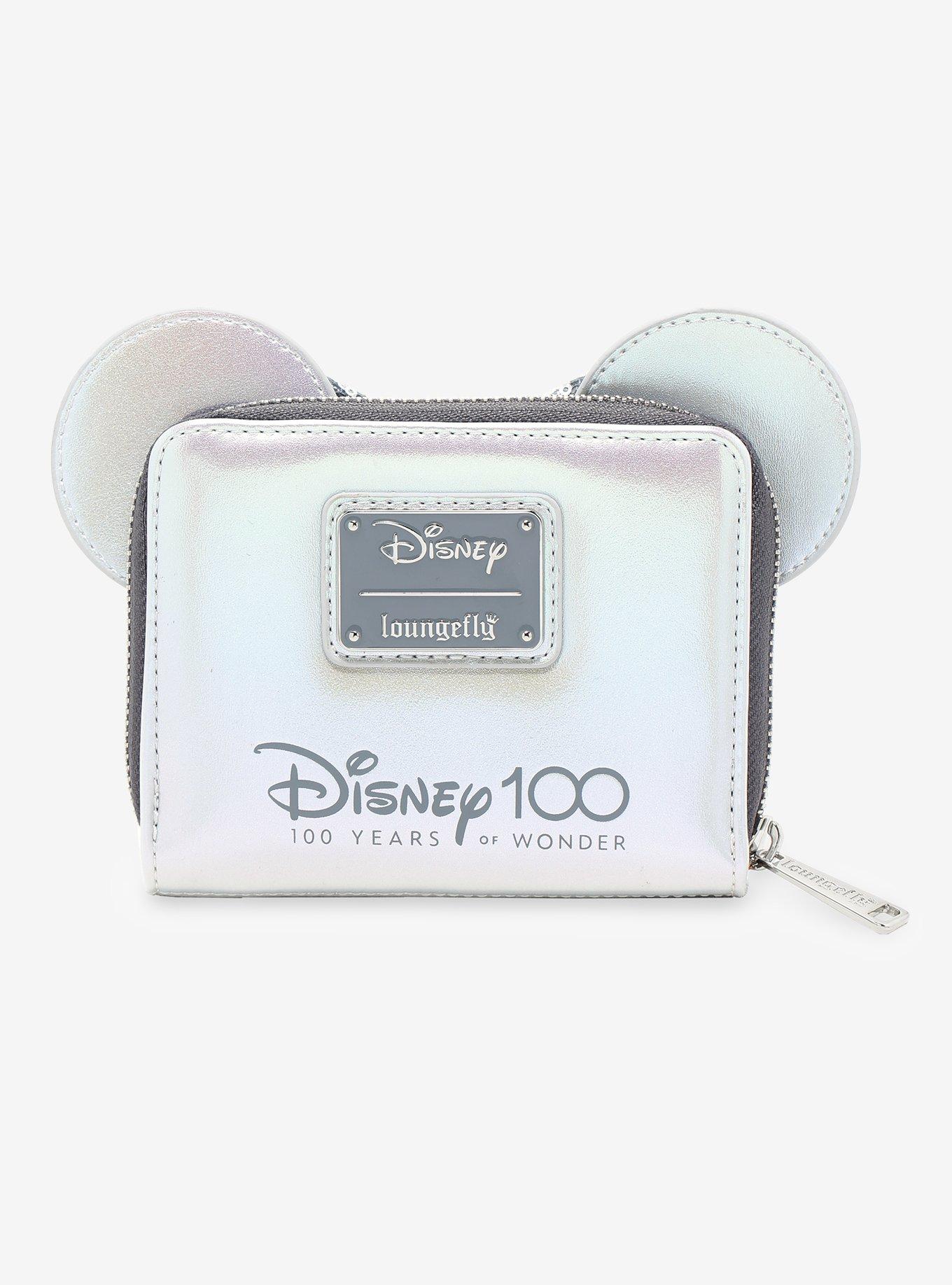 Loungefly Disney100 Mickey Mouse Platinum Mini Zipper Wallet, , alternate