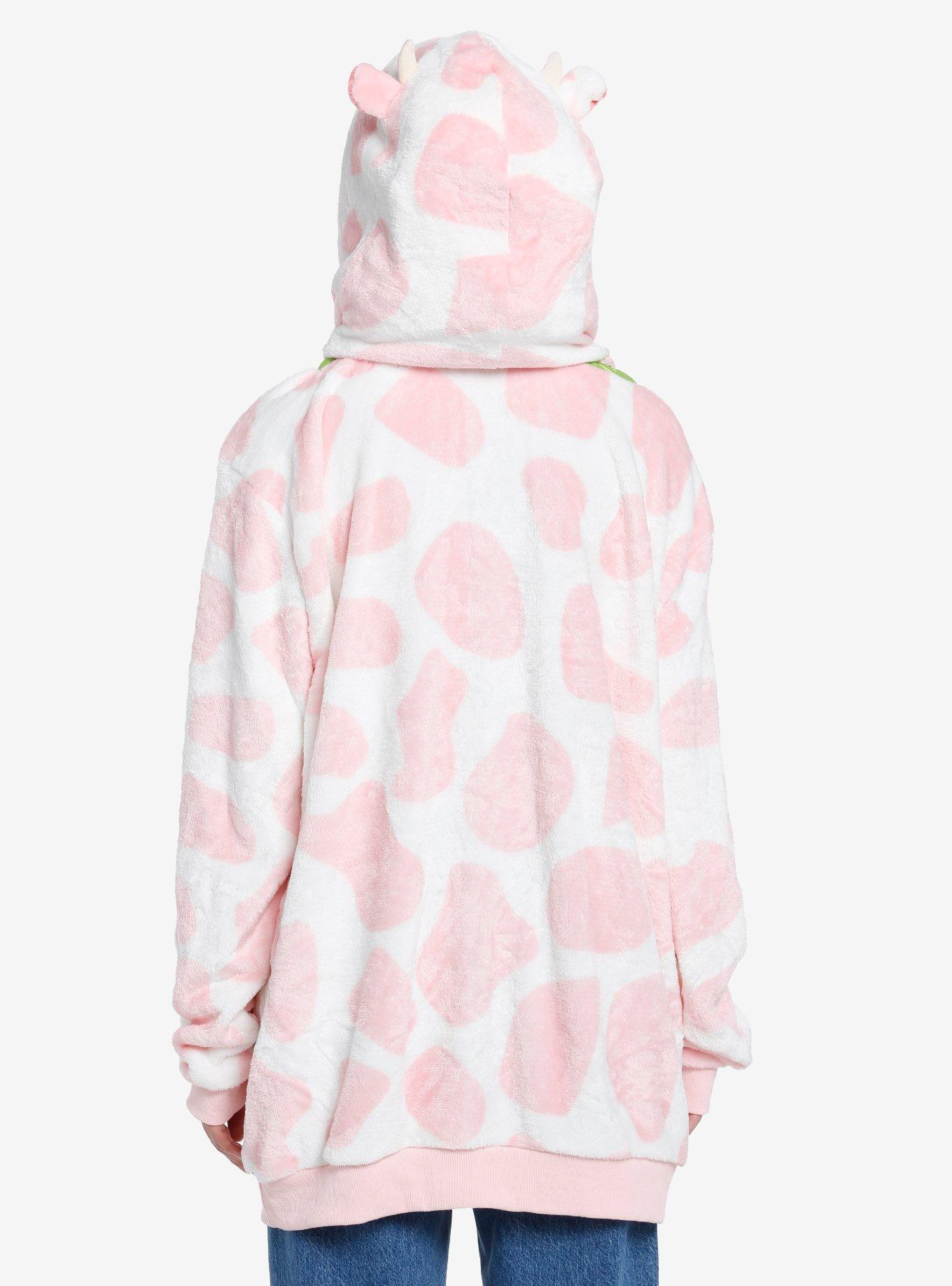 Plushible Snugible Strawberry Cow Reversible Pillow Plush Hoodie, , alternate