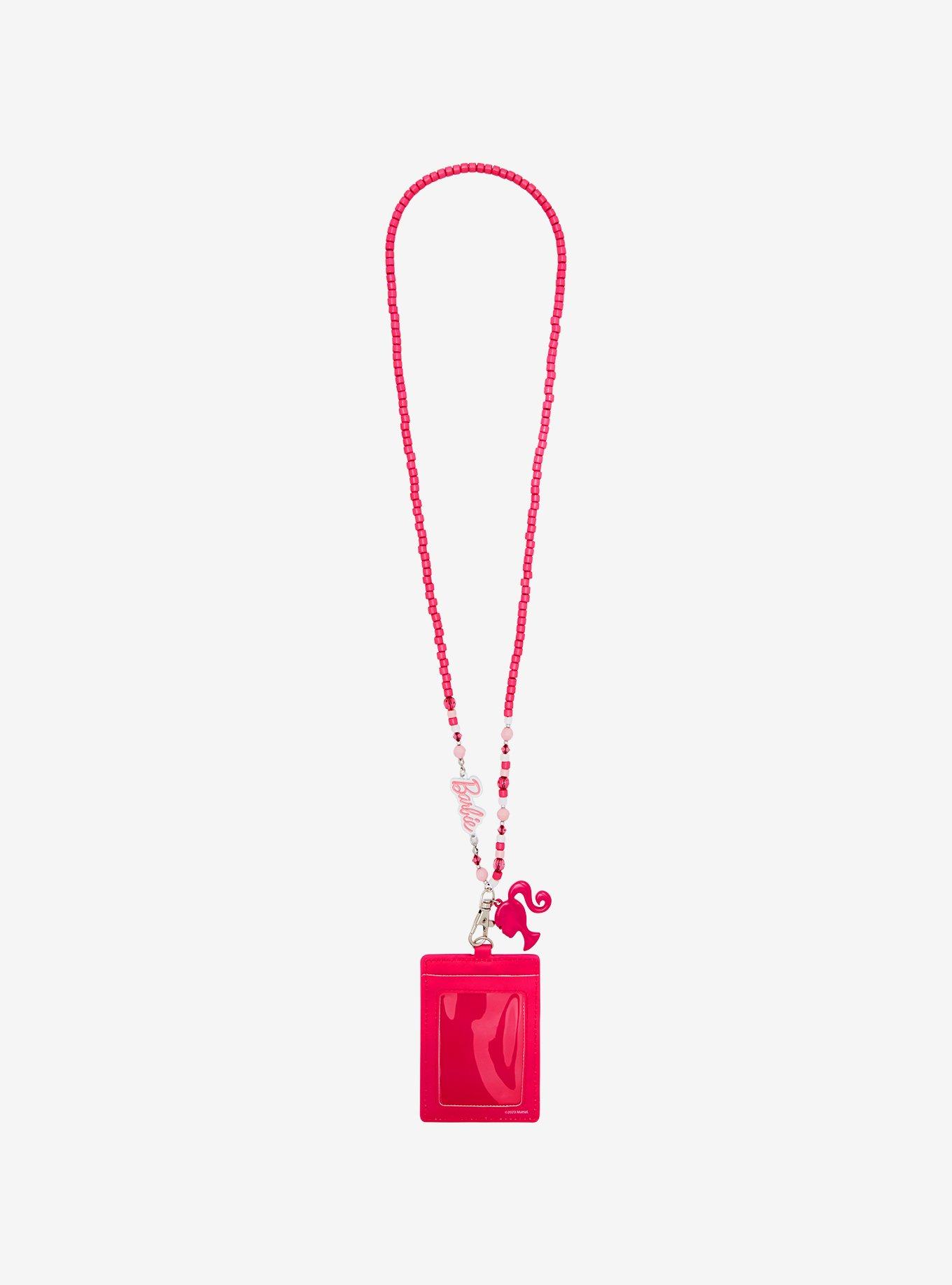 Barbie Pink Beaded Lanyard With Cardholder, , alternate