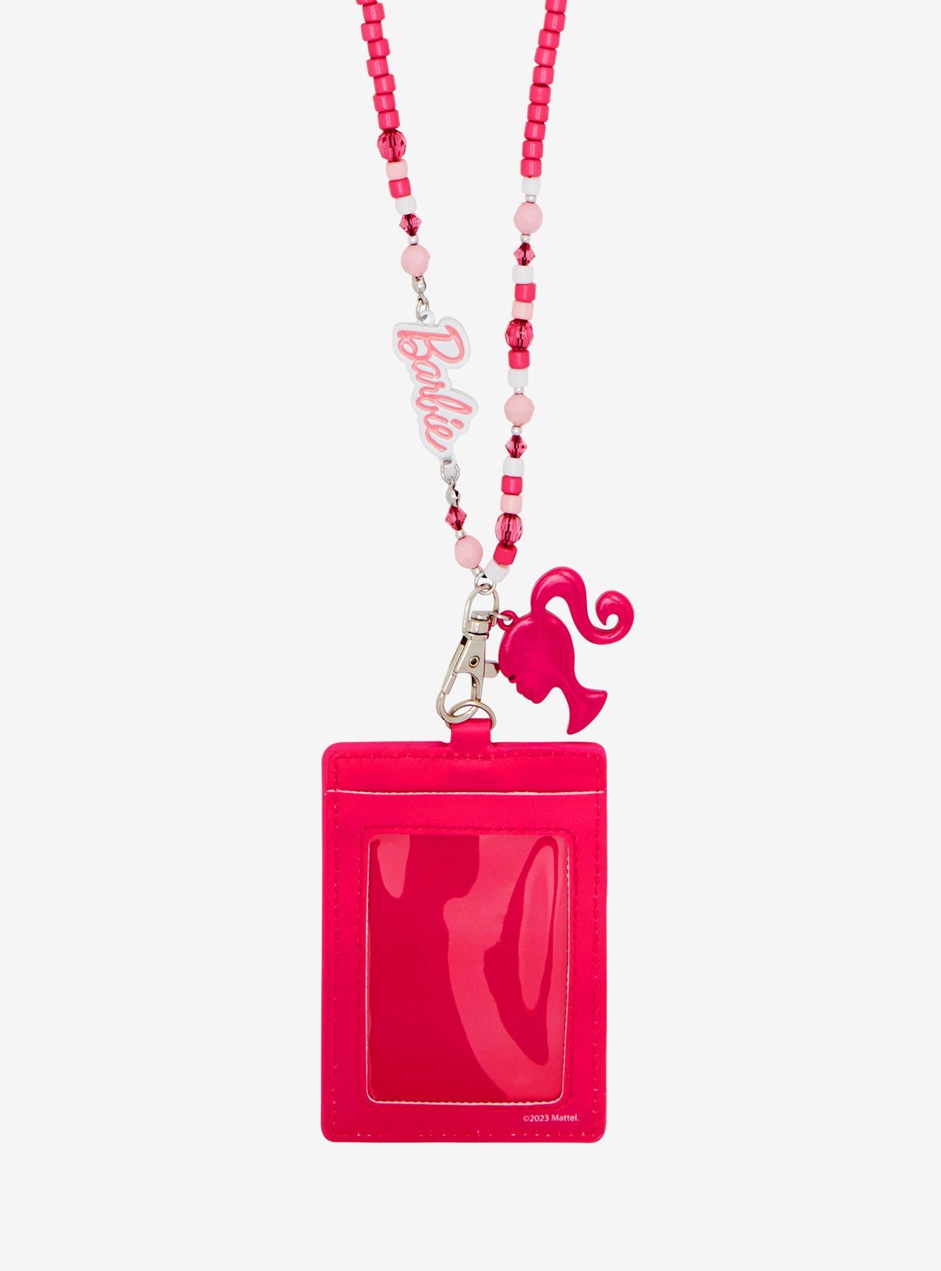 Barbie Pink Beaded Lanyard With Cardholder, , alternate