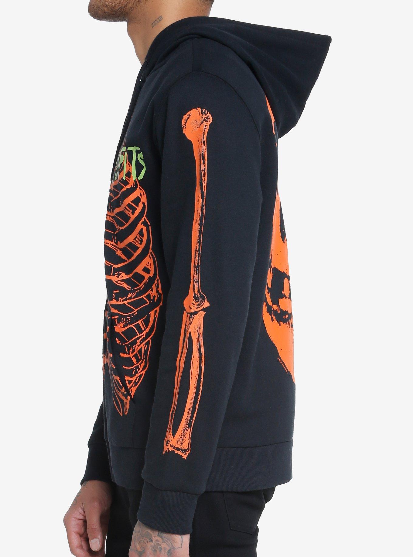 Misfits Orange Rib Cage Hoodie, BLACK, alternate