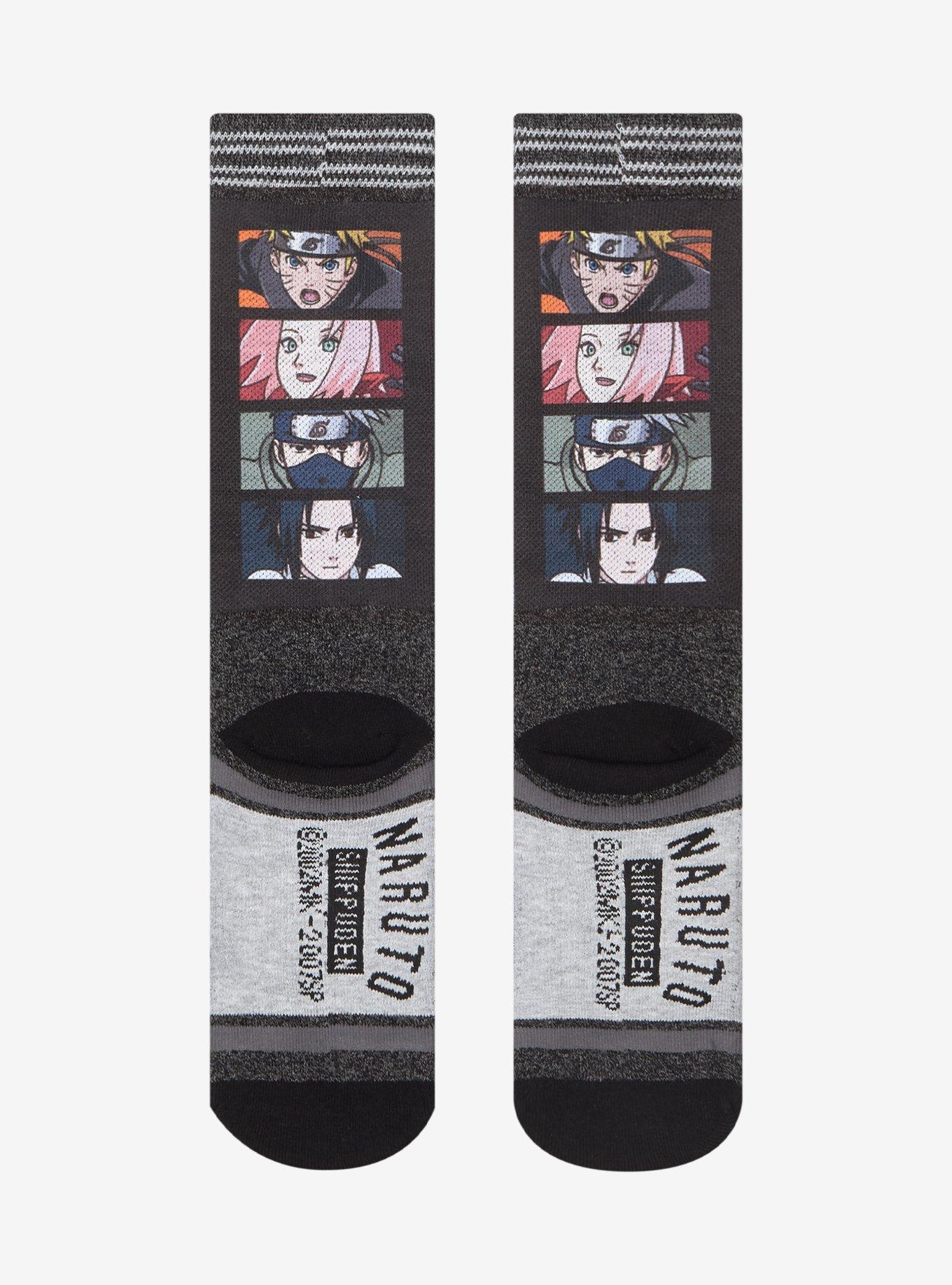 Naruto Shippuden Team 7 Panel Crew Socks, , alternate