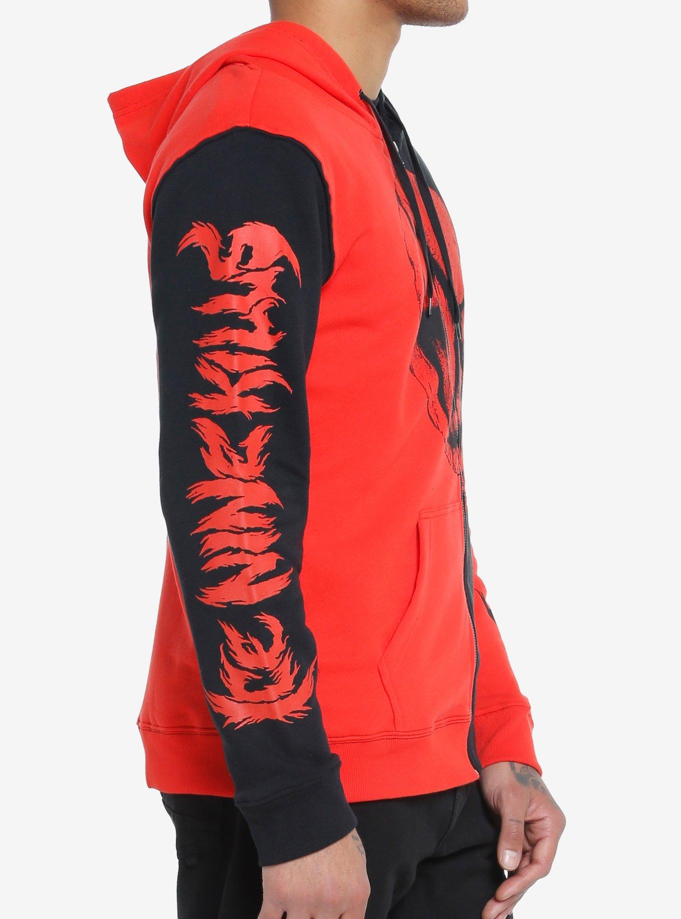 Ice Nine Kills Mask Split Red & Black Hoodie, MULTI, alternate