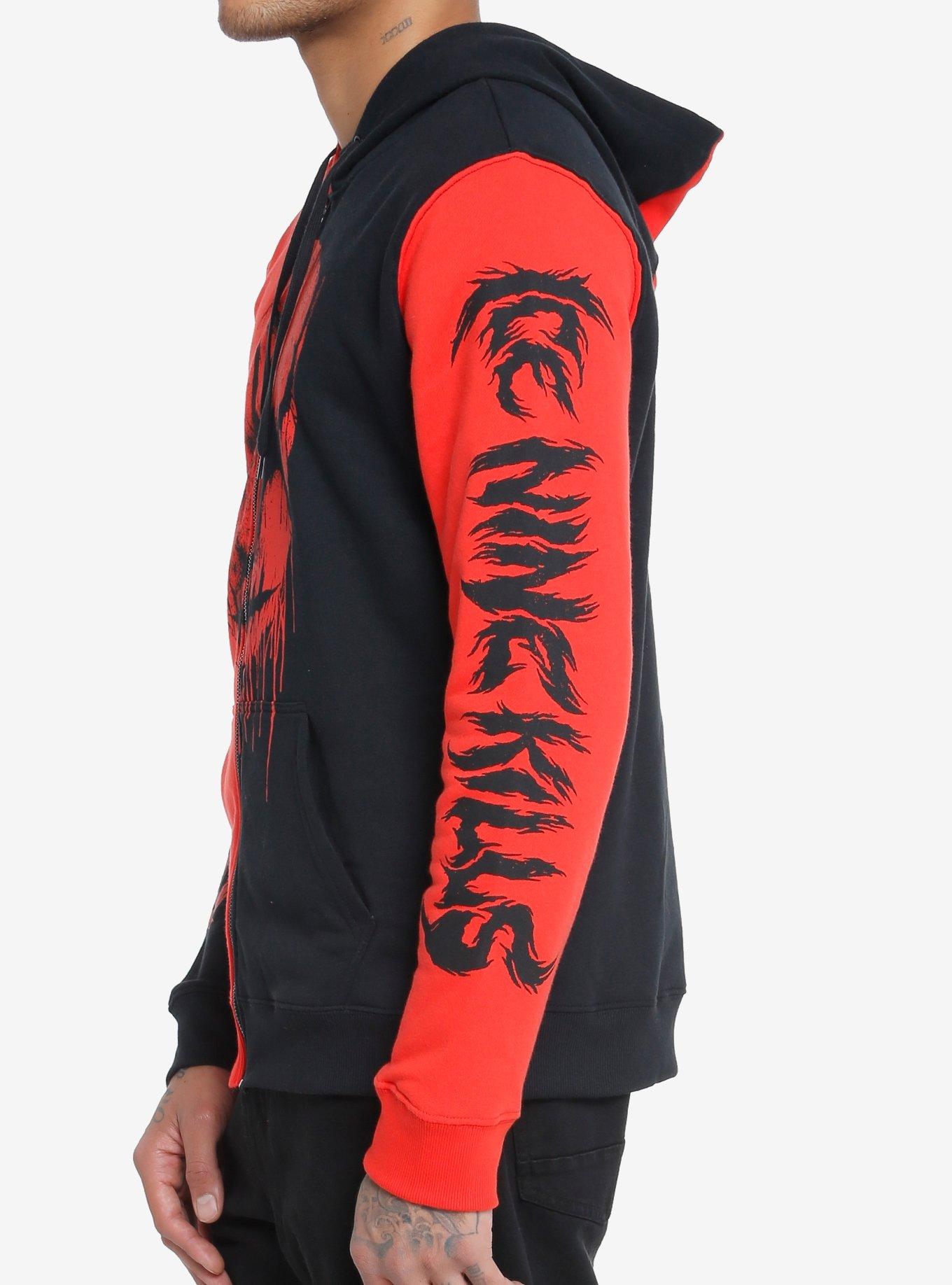 Ice Nine Kills Mask Split Red & Black Hoodie, MULTI, alternate