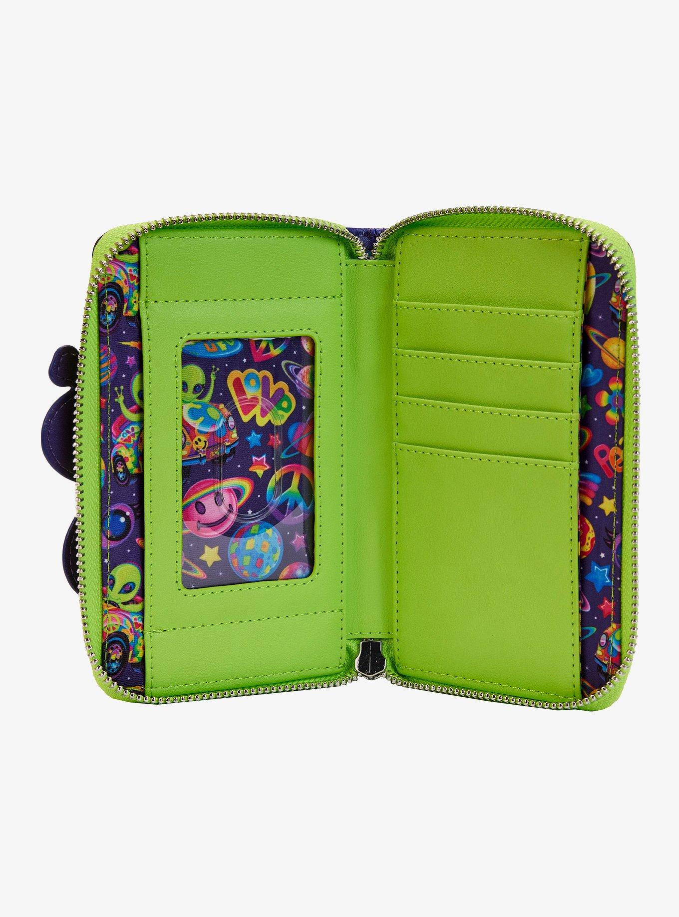 Loungefly Lisa Frank Peace Love & Aliens Mini Zipper Wallet, , alternate