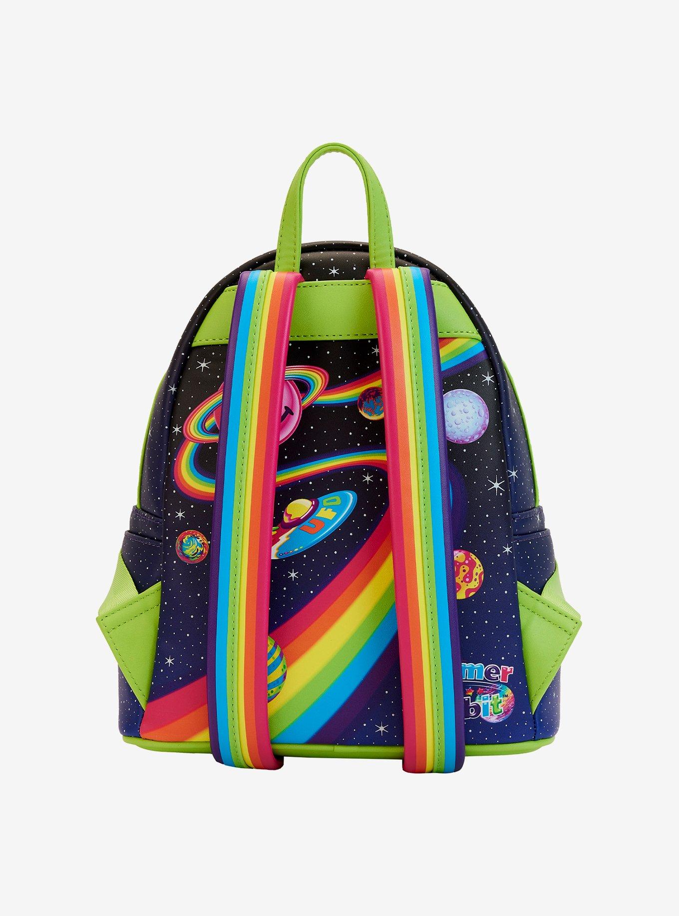 Loungefly Lisa Frank Peace Love & Aliens Glow-In-The-Dark Mini Backpack, , alternate