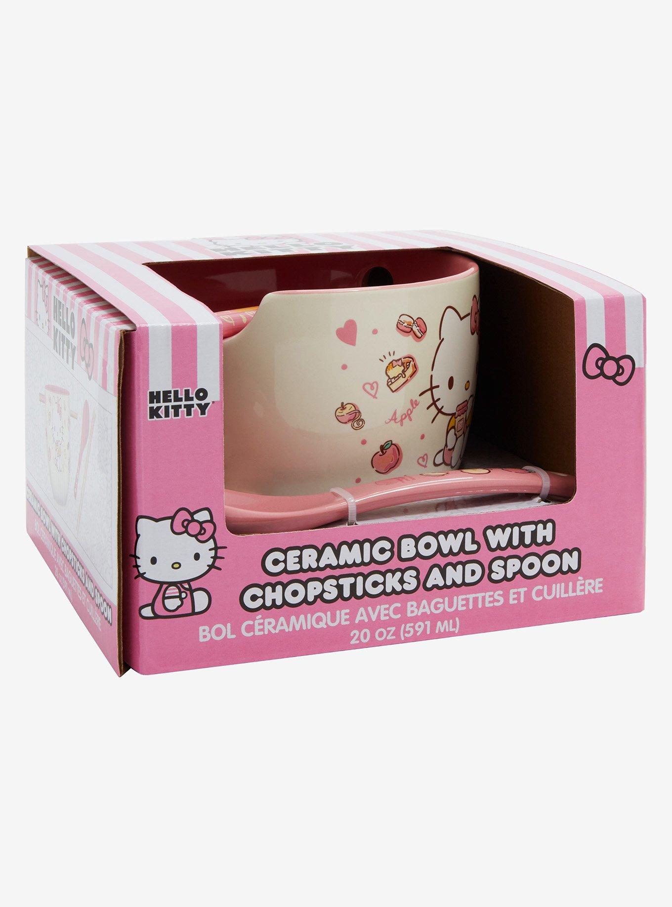 Sanrio Hello Kitty Apple Snacks Ramen Bowl with Chopsticks and Spoon, , alternate