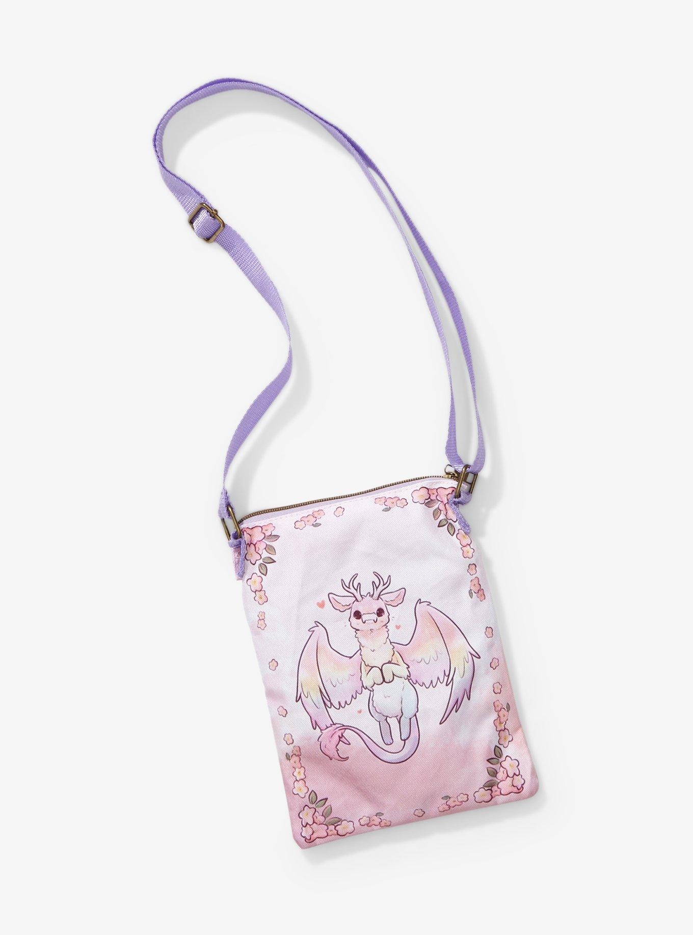 Pastel Rainbow Dragon Passport Crossbody Bag By Naomi Lord Art, , alternate