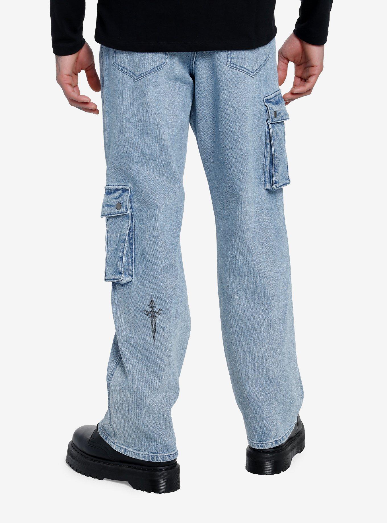 Dagger Cargo Denim Pants, INDIGO, alternate