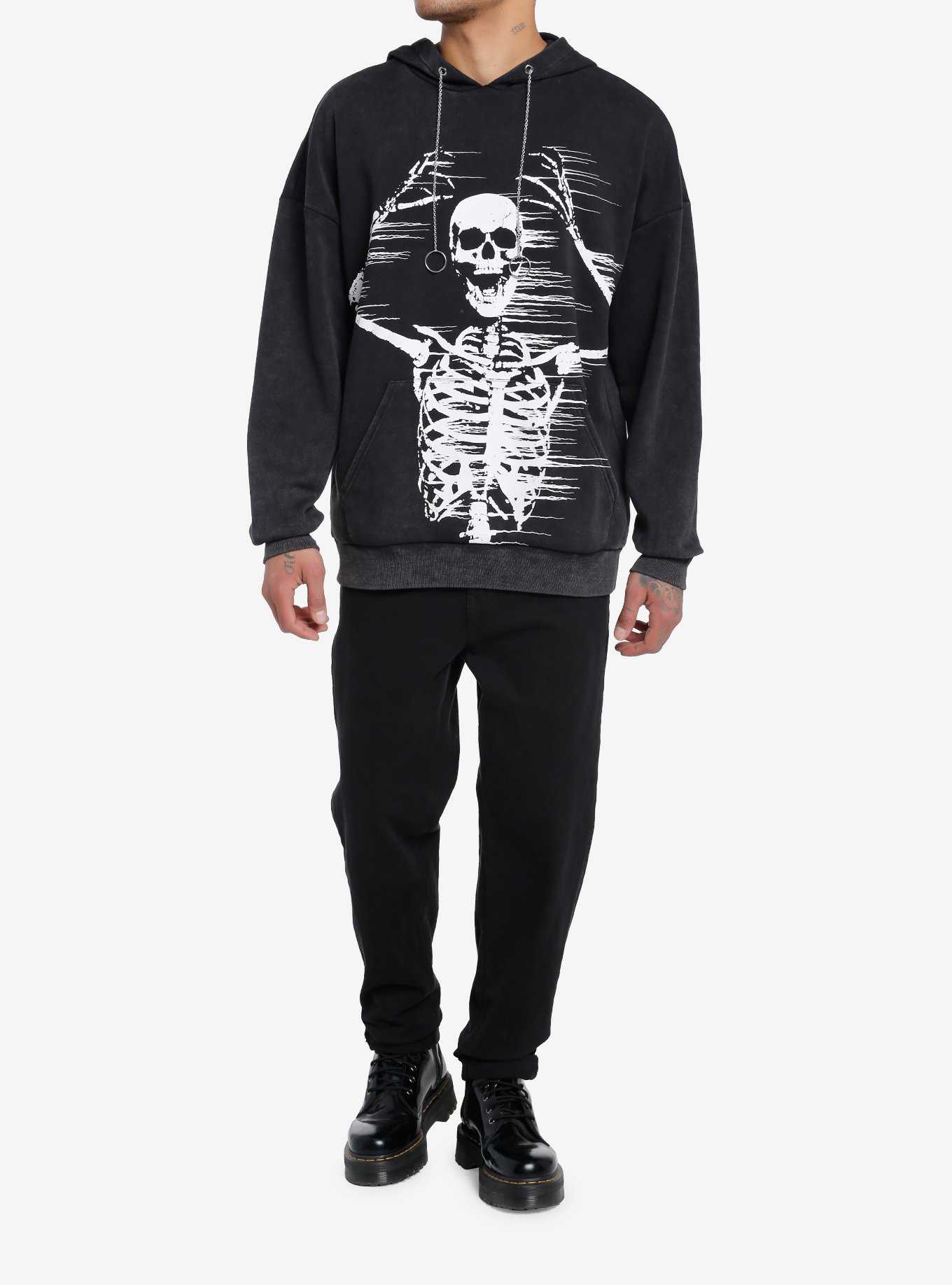 Dazed Skeleton Oversized Hoodie, , hi-res