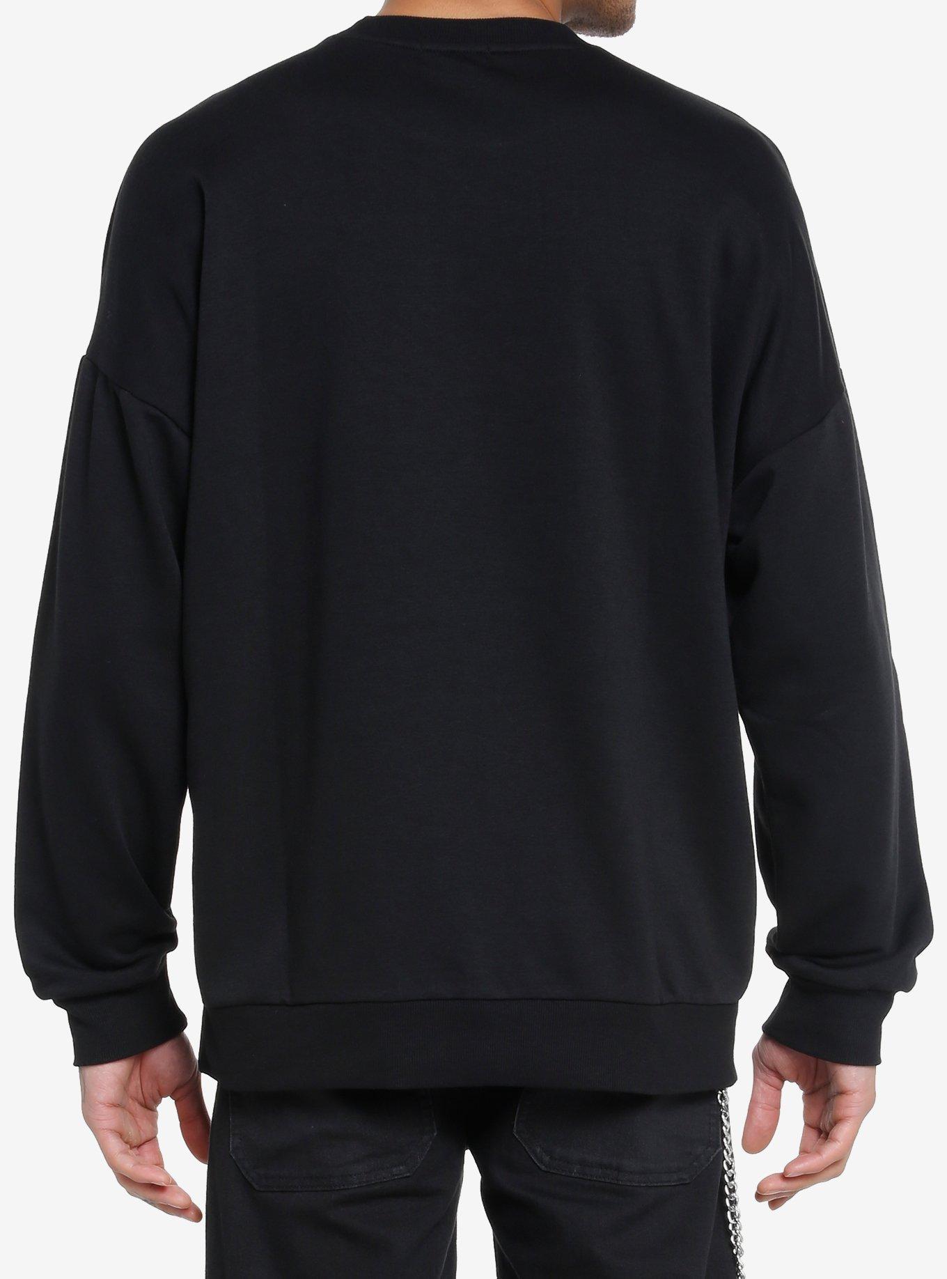 Social Collision Grey Skeletons Jumbo Sweatshirt, BLACK, alternate