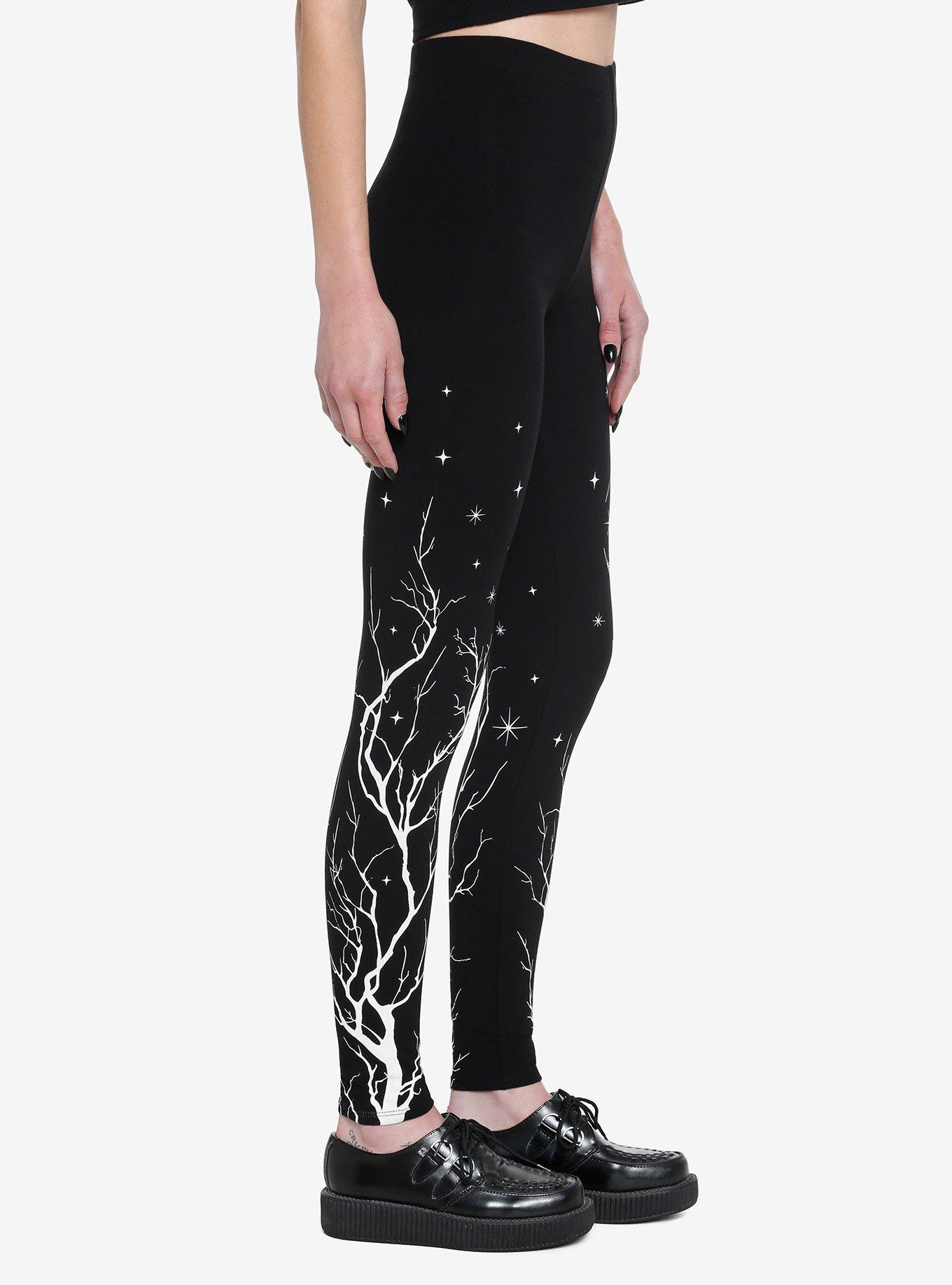 Dark Woods Leggings, BLACK  WHITE, alternate