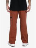Brown Ankle Zipper Carpenter Pants, BROWN, alternate