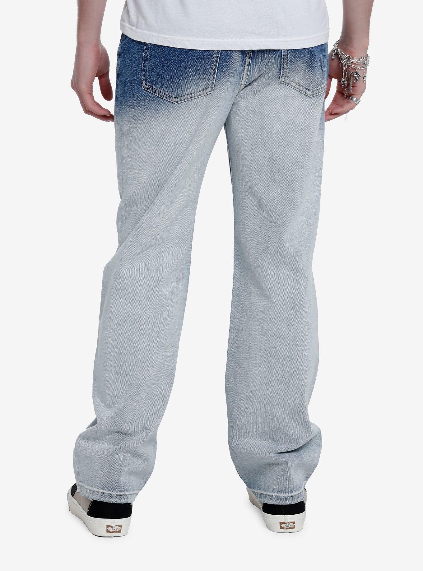 Light Wash Destruction Denim Pants, , hi-res