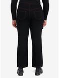 Black & Pink Contrast Stitch Carpenter Pants Plus Size, BLACK  PINK, alternate