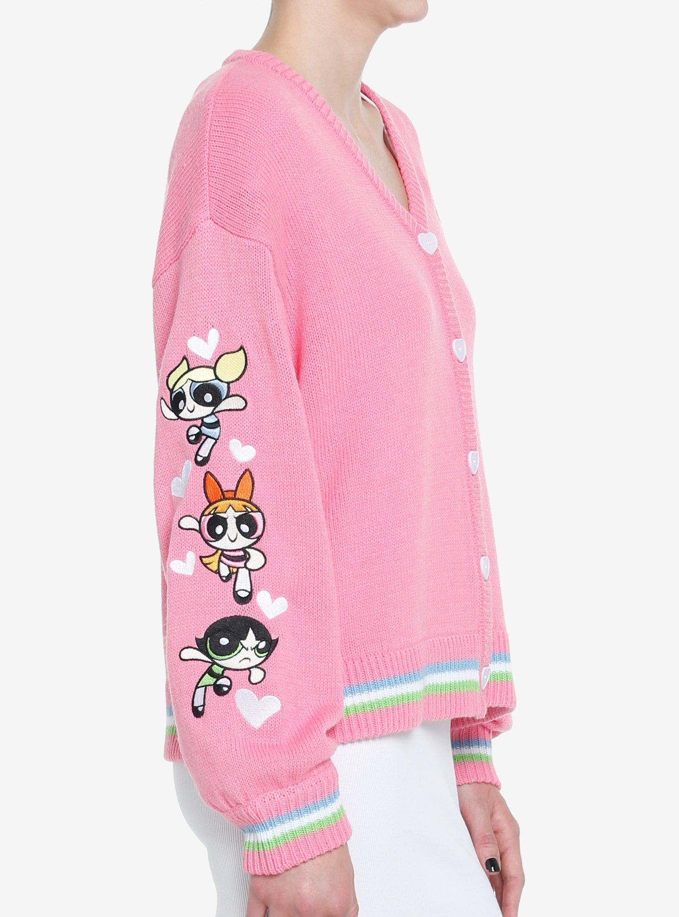The Powerpuff Girls Stripe Cardigan, PINK, alternate