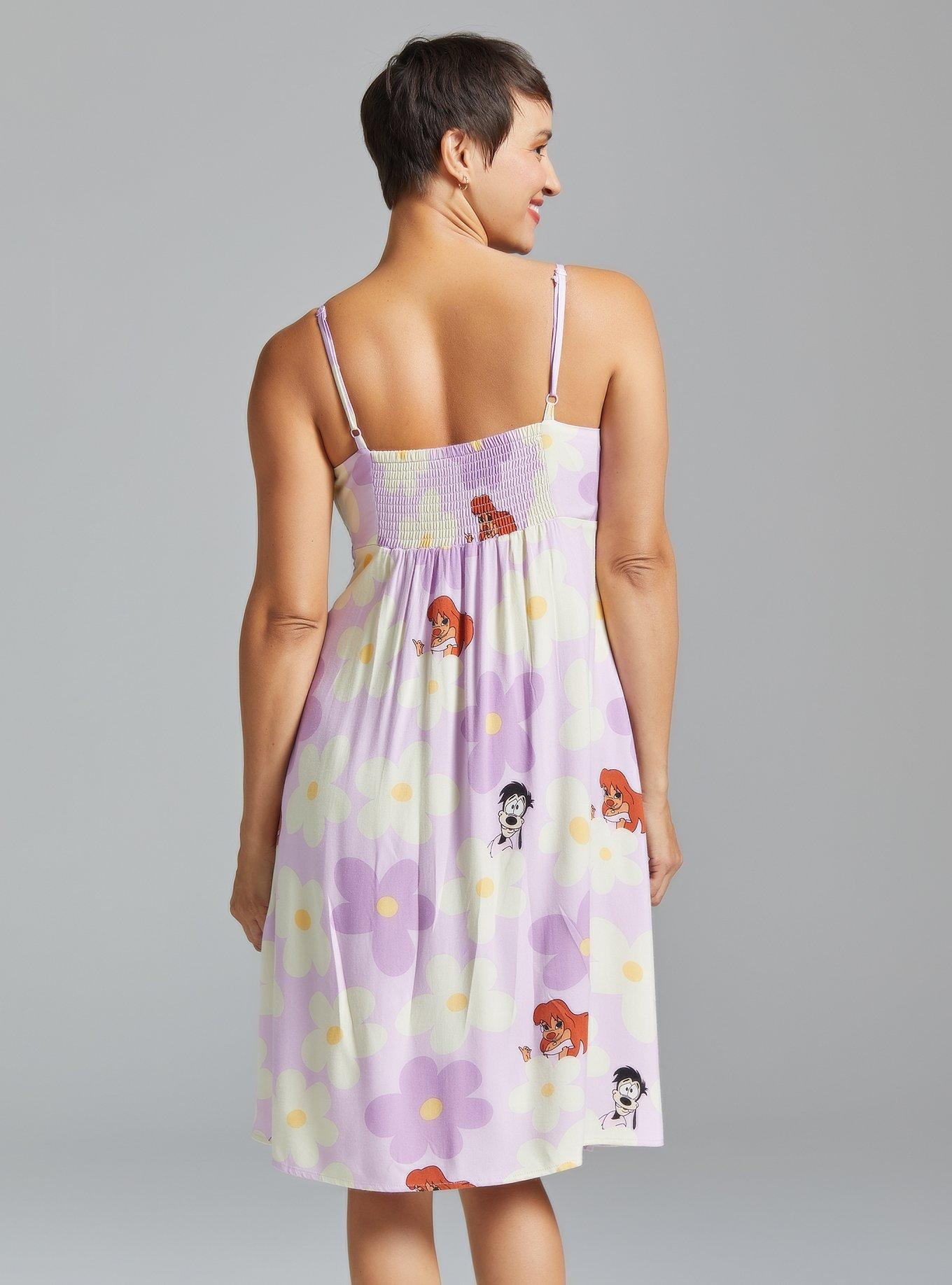 Disney A Goofy Movie Floral Max & Roxanne Tank Dress - BoxLunch Exclusive, LILAC, alternate