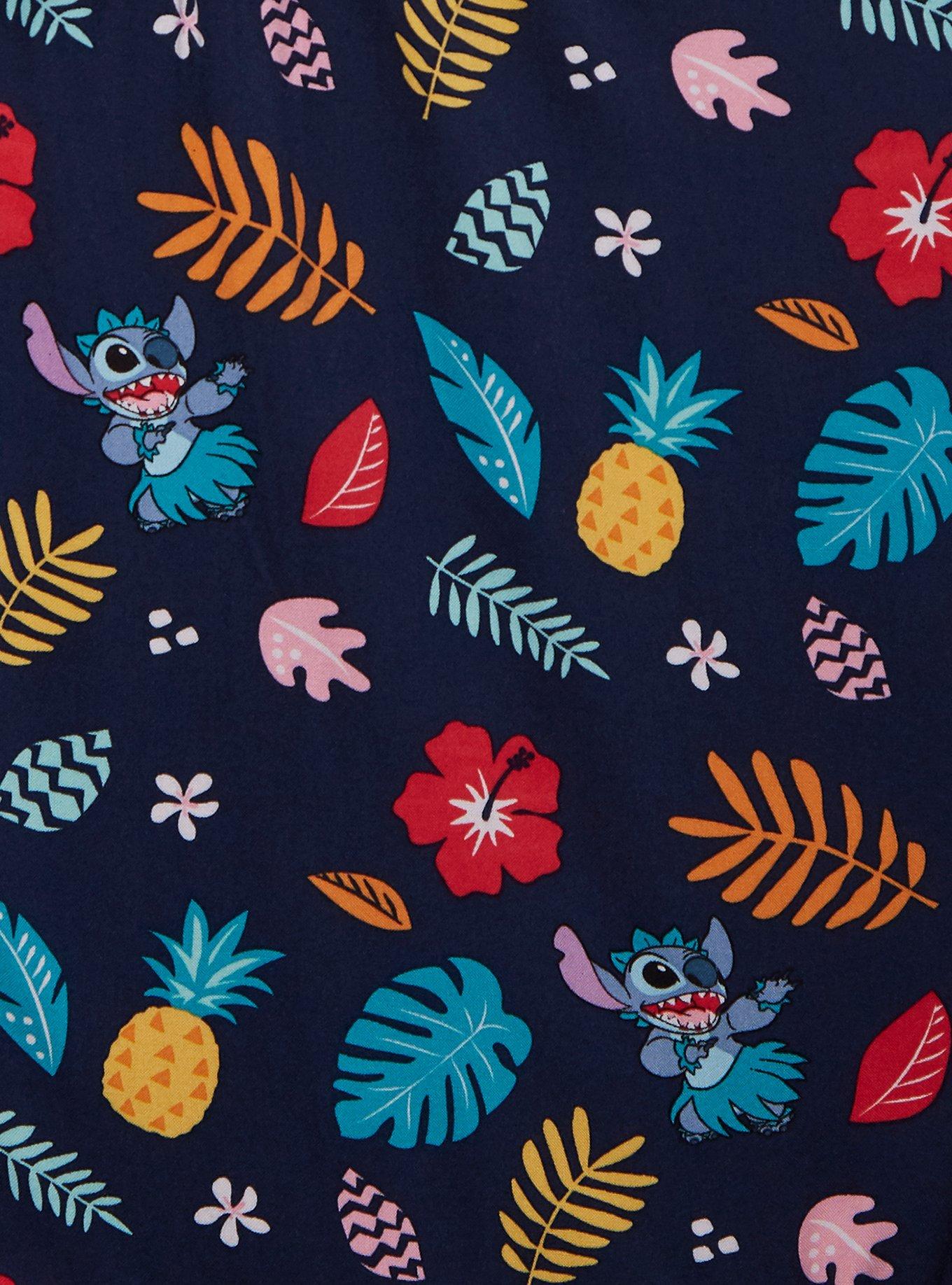 Her Universe Disney Lilo & Stitch Tropical Floral Allover Print Smock Dress - BoxLunch Exclusive , NAVY, alternate
