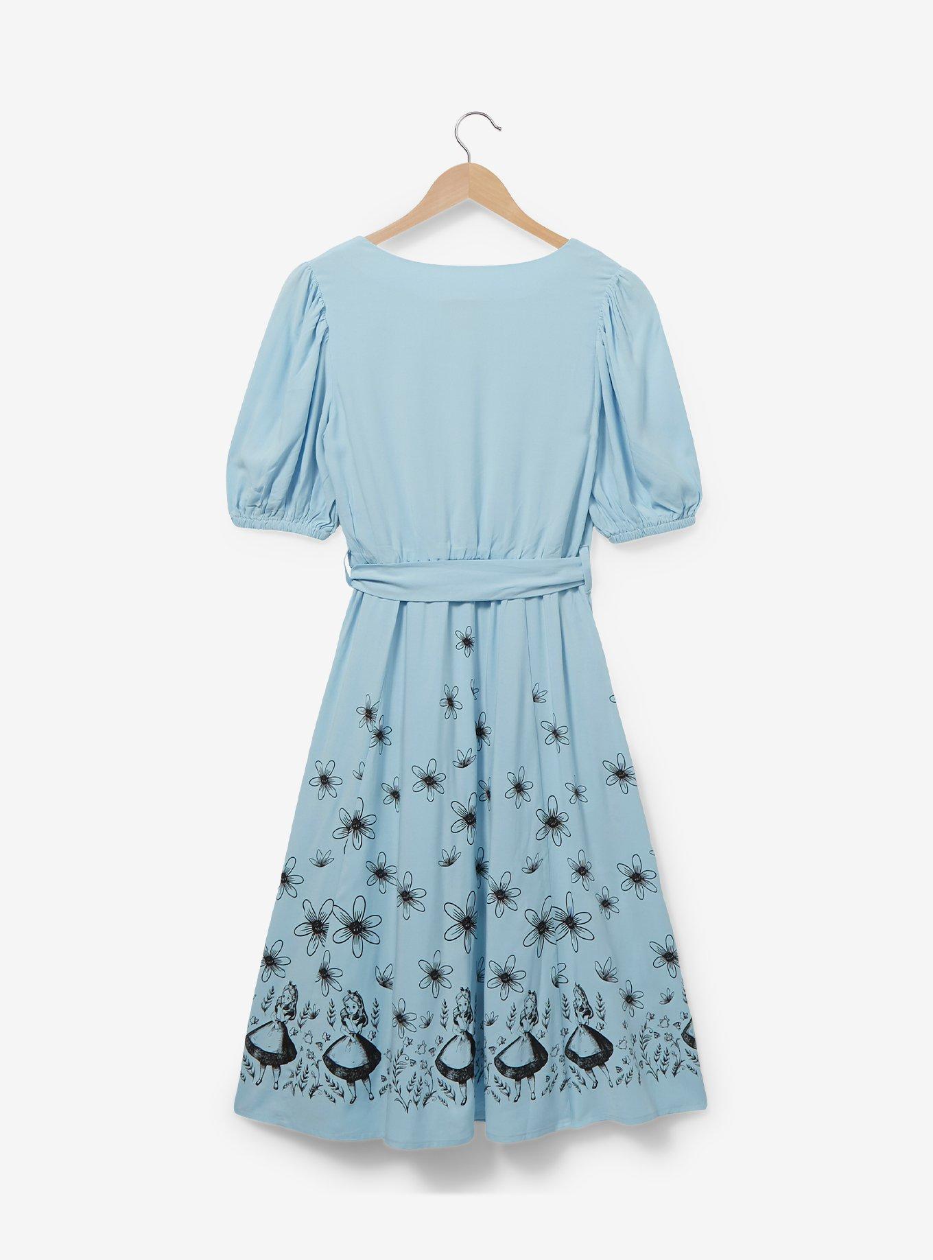 Disney Alice in Wonderland Floral Alice Midi Dress - BoxLunch Exclusive, LIGHT BLUE, alternate