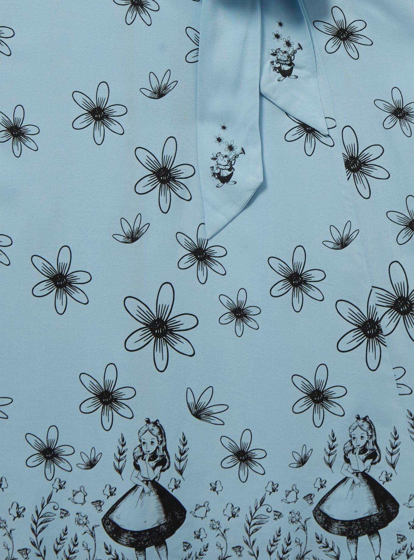 Disney Alice in Wonderland Floral Alice Midi Dress - BoxLunch Exclusive, LIGHT BLUE, alternate