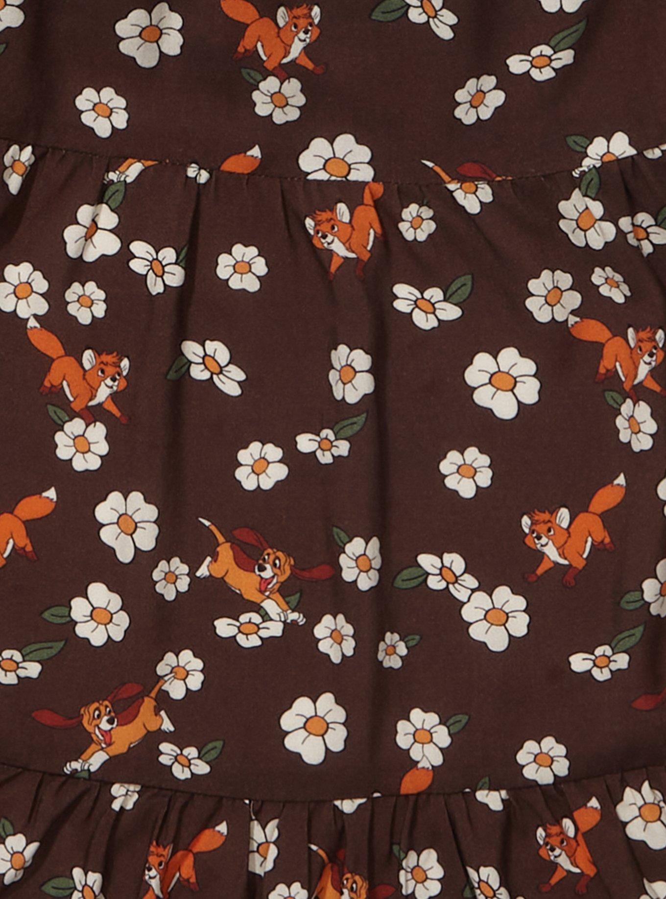 Disney The Fox and the Hound Floral Character Allover Print Plus Size Tank Dress - BoxLunch Exclusive, BROWN, alternate
