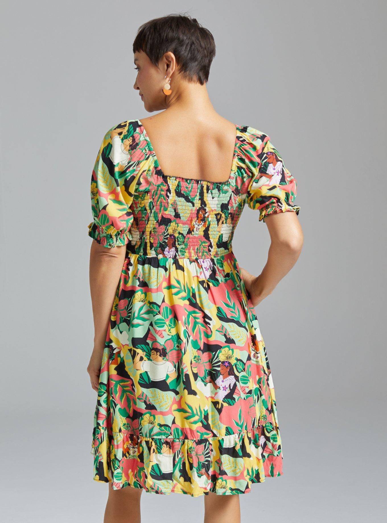 Her Universe Disney Encanto Floral Allover Print Smock Dress - BoxLunch Exclusive, MULTI, alternate