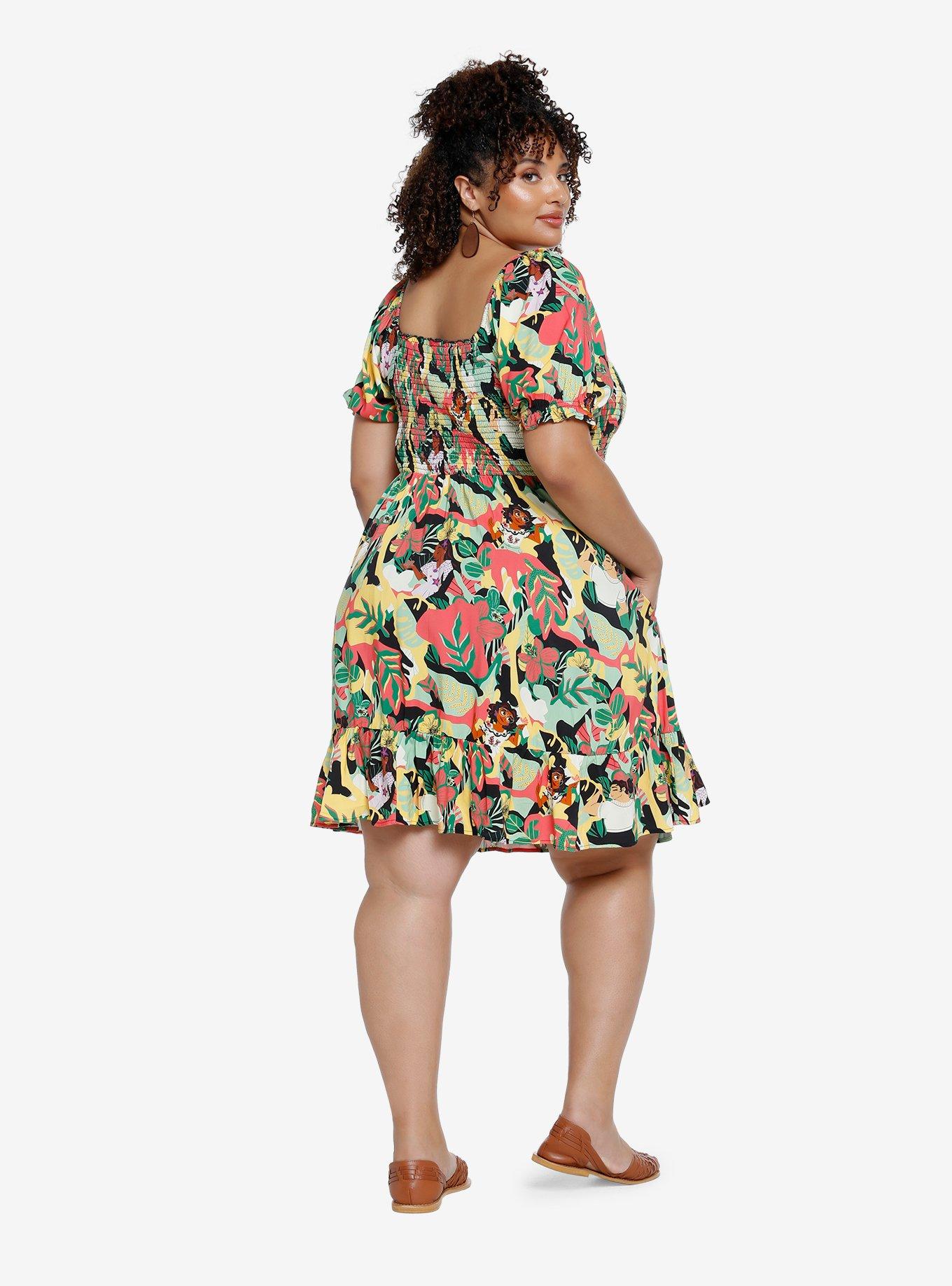 Her Universe Disney Encanto Floral Allover Print Plus Smock Dress - BoxLunch Exclusive