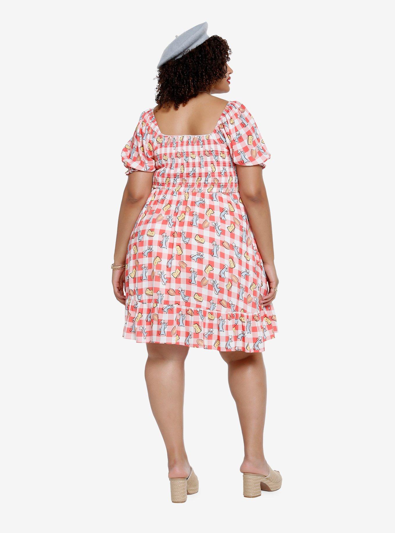 Her Universe Disney Pixar Ratatouille Remy & Food Gingham Plus Smock Dress - BoxLunch Exclusive