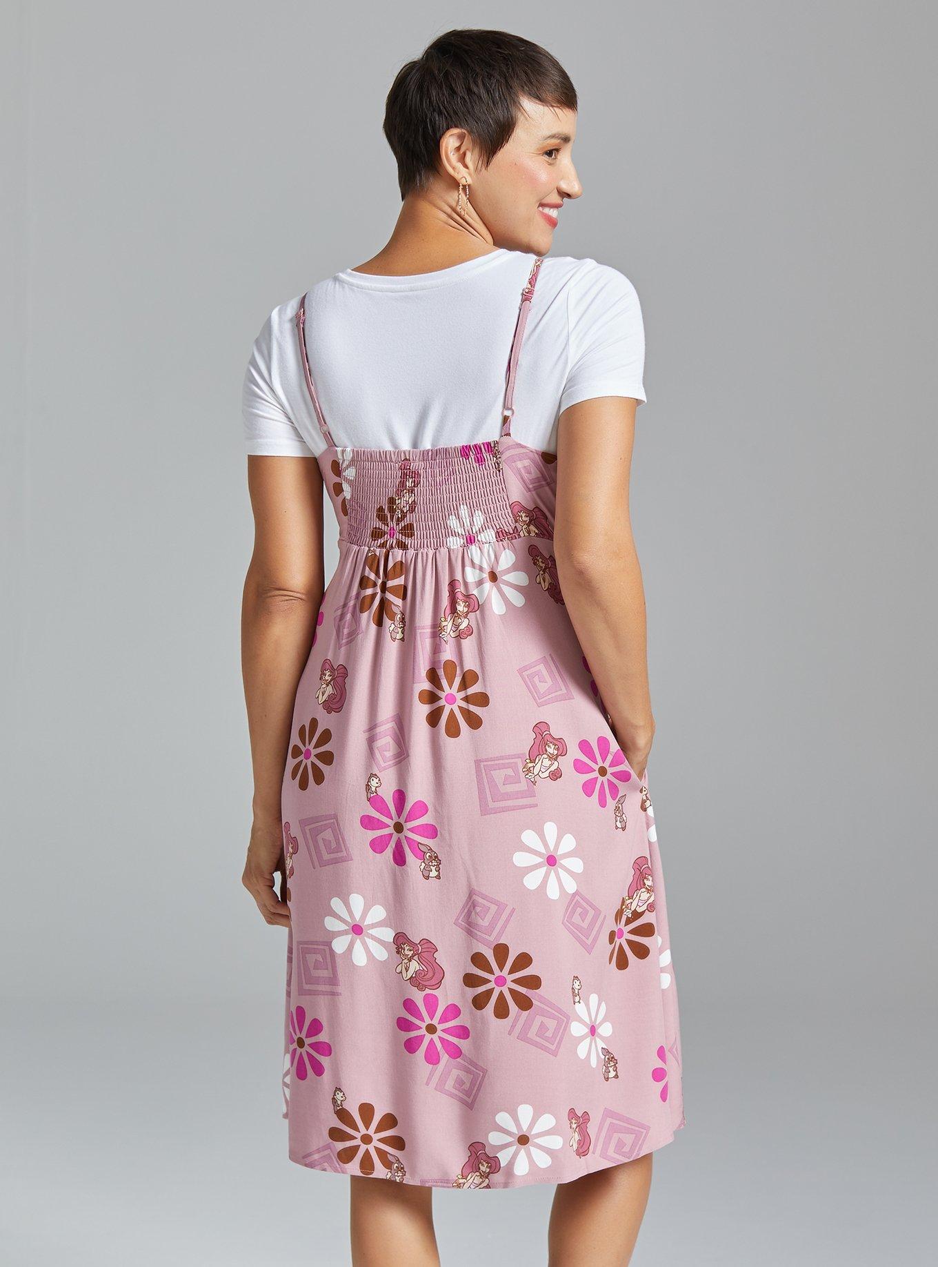 Disney Hercules Floral Meg Allover Print Slip Dress - BoxLunch Exclusive, PINK, alternate