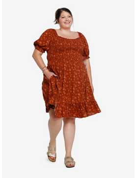 Her Universe Star Wars Rebellion Floral Allover Print Plus Size Smock Dress - BoxLunch Exclusive, , hi-res