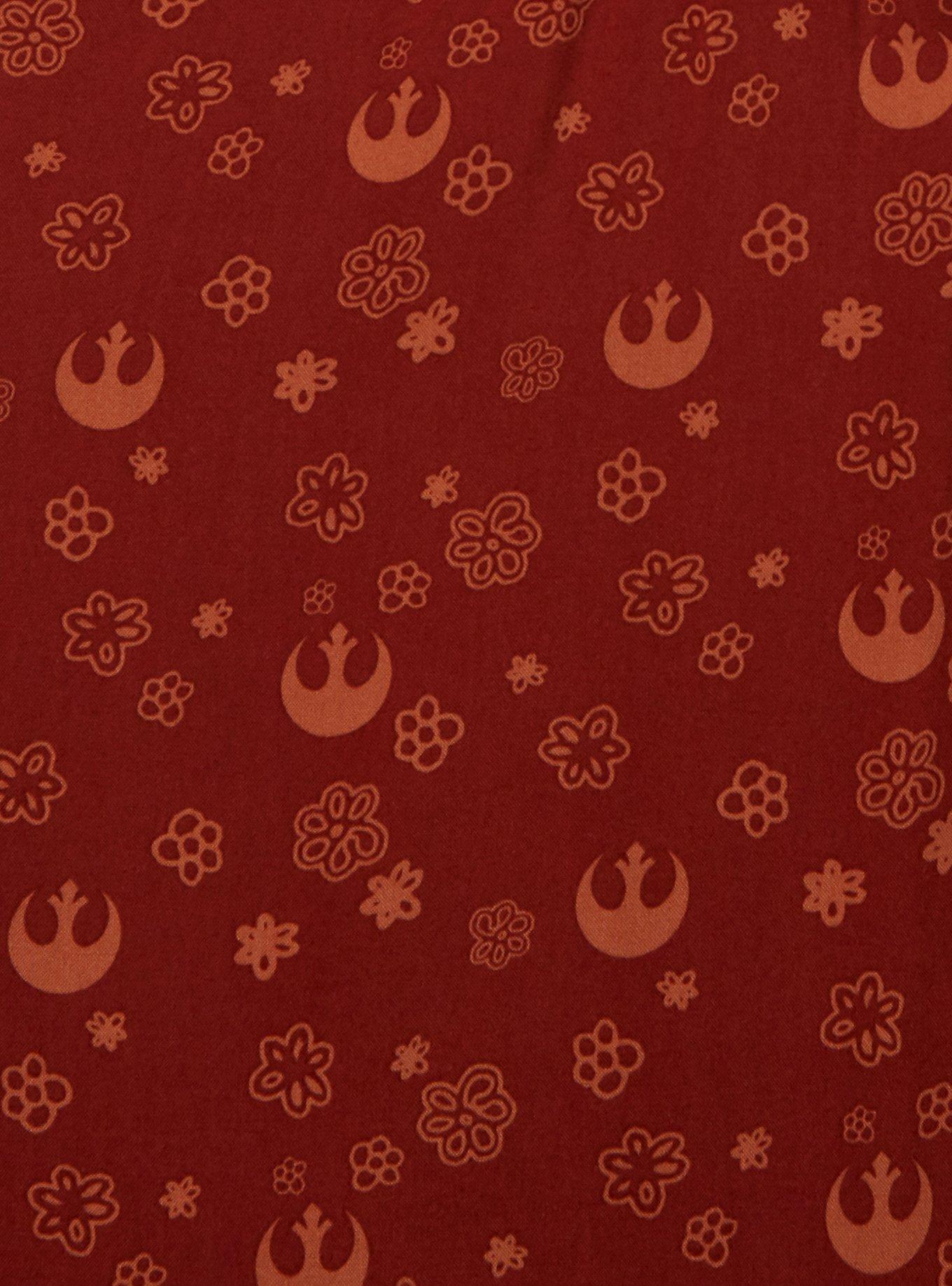 Her Universe Star Wars Rebellion Floral Allover Print Plus Size Smock Dress - BoxLunch Exclusive, RUST, alternate