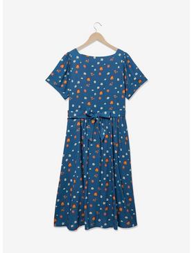Studio Ghibli Howl's Moving Castle Calcifer Floral Allover Print Button-Up Midi Dress - BoxLunch Exclusive, , hi-res