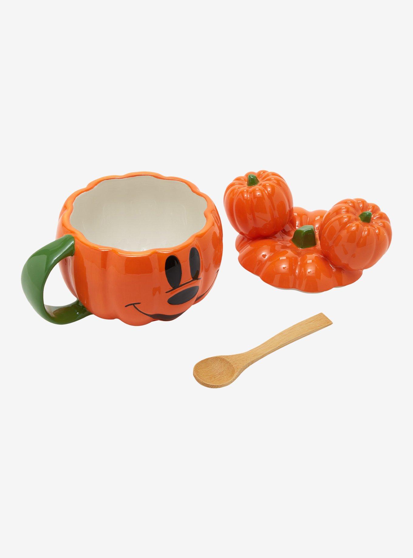 Disney Mickey Mouse Pumpkin Mug With Lid & Spoon Hot Topic Exclusive, , alternate