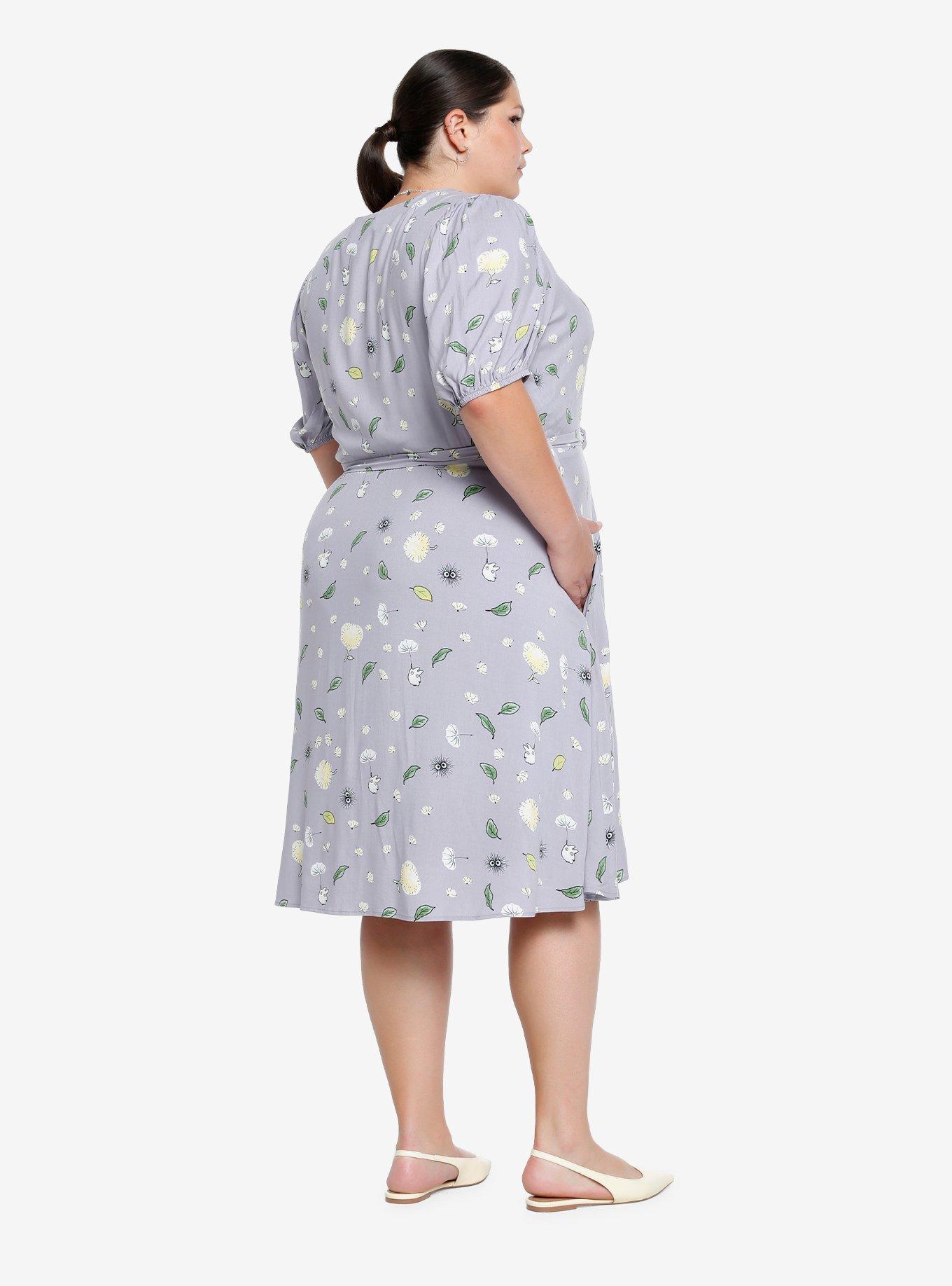 Her Universe Studio Ghibli My Neighbor Totoro Icons Allover Print Plus Size Midi Dress - BoxLunch Exclusive, LILAC, alternate