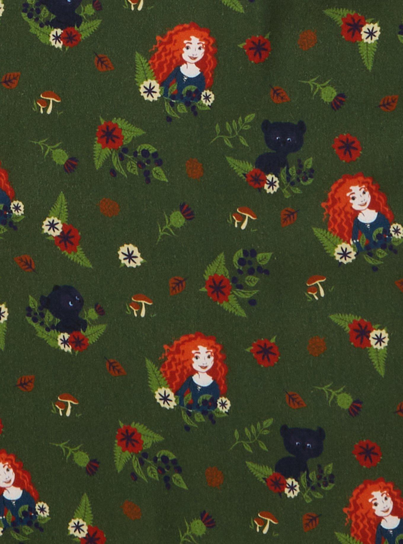 Disney Pixar Brave Merida & Bears Allover Print Smock Dress - BoxLunch Exclusive, DARK GREEN, alternate