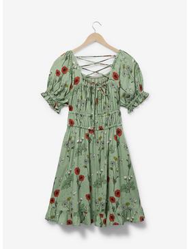 Disney Peter Pan Tinker Bell Floral Allover Print Smock Dress - BoxLunch Exclusive, , hi-res